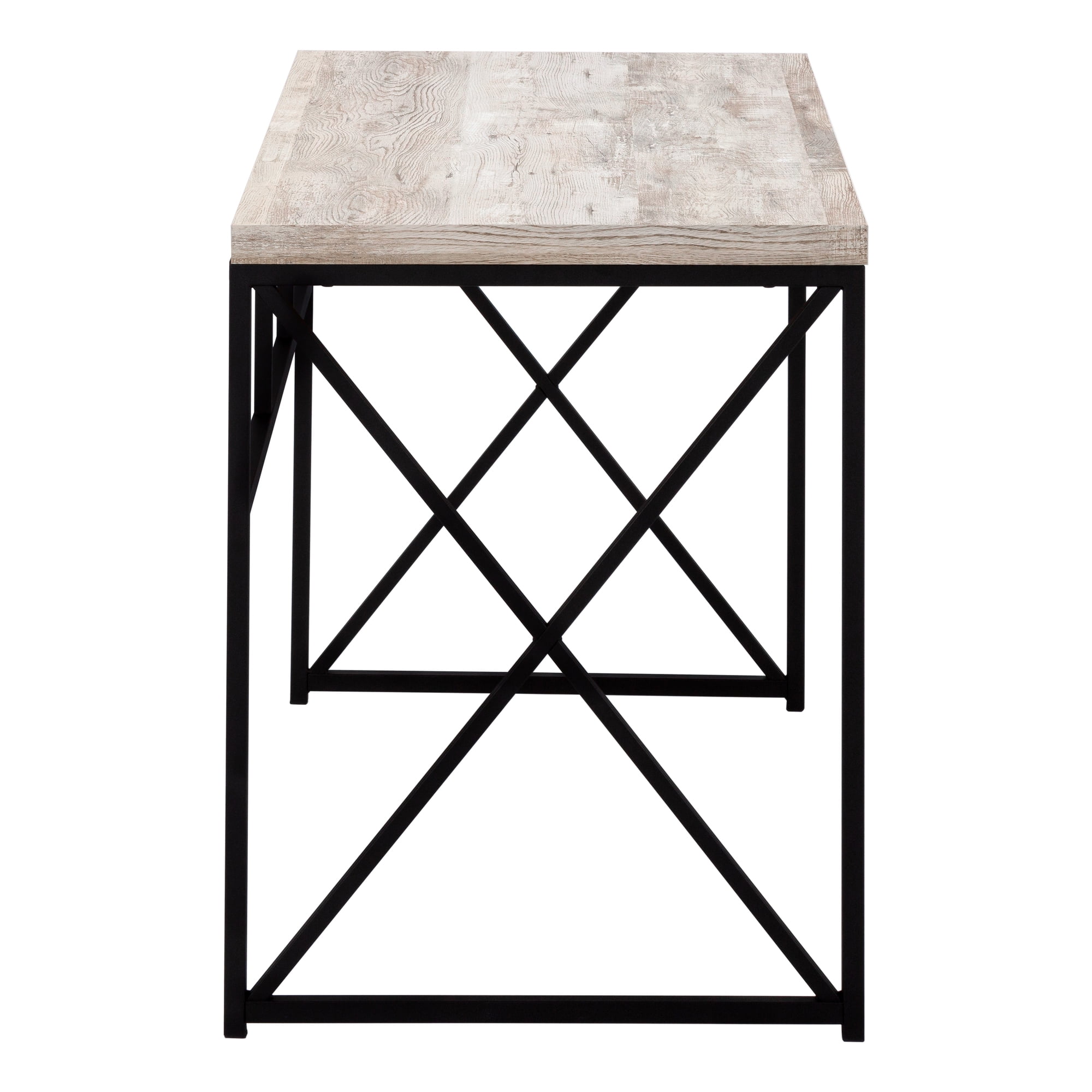 Monarch Specialties Computer Desk, Home Office, Laptop, Work, Beige Laminate, Black Metal - Image 2