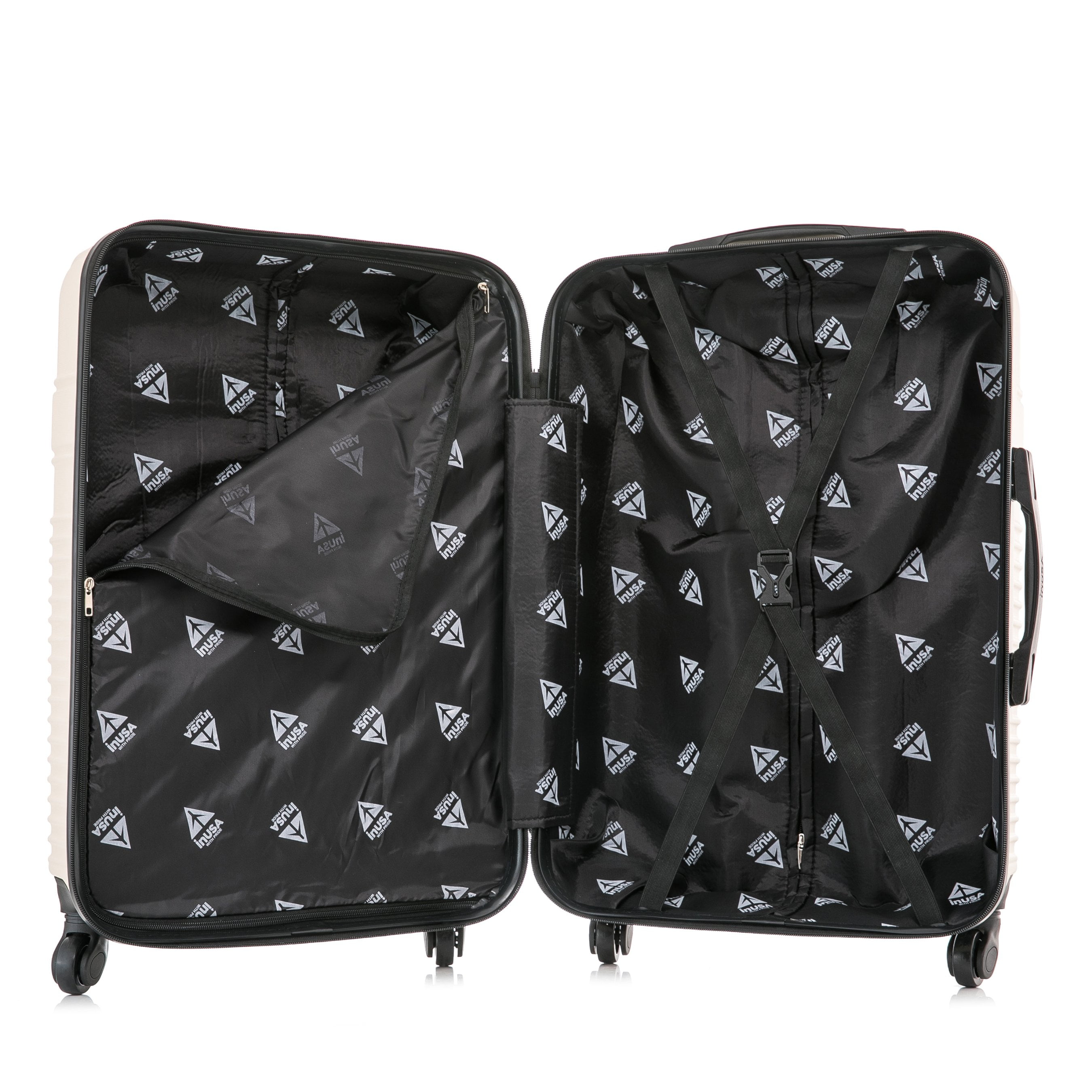 InUSA Resilience 24" Hardside Lightweight Luggage with Spinner Wheels, Handle, and Trolley, Sand - Image 2