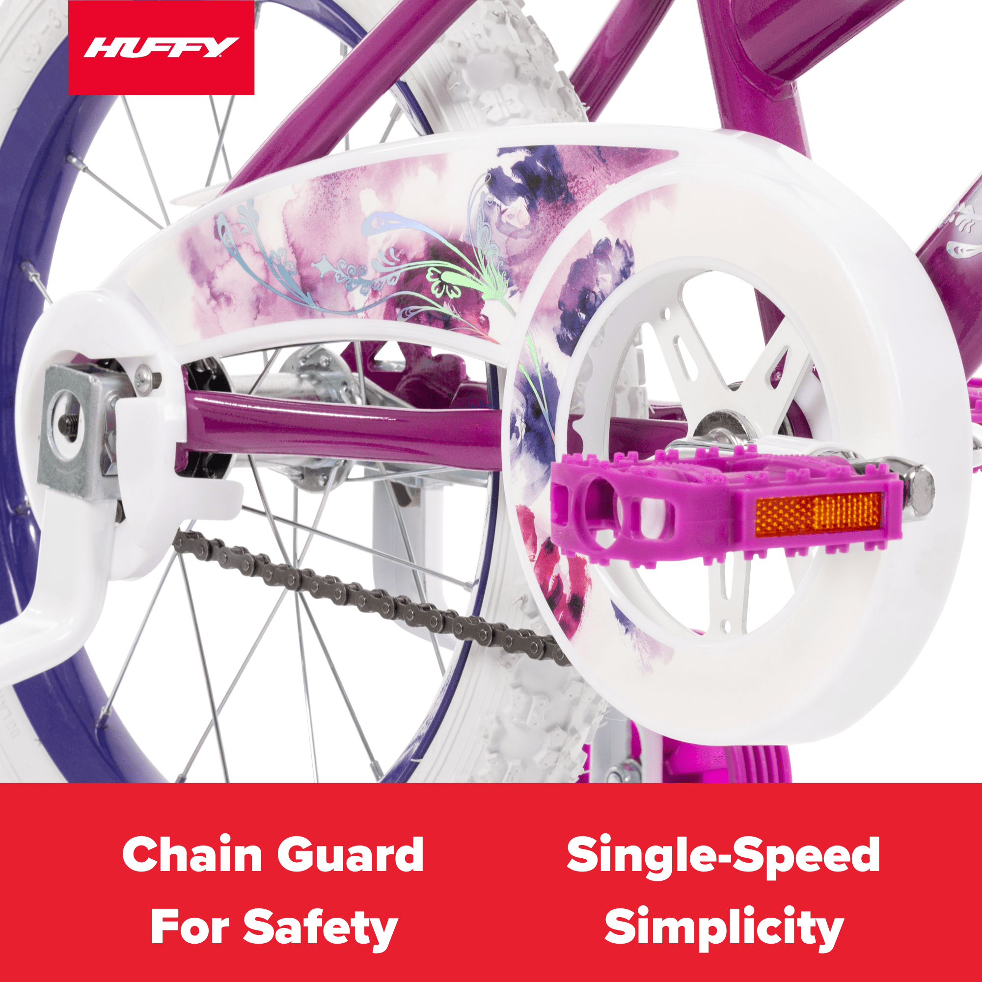 16" Sea Star Kids' Bike from Huffy, Fits Riders 42" - 48", Purple, Child, Girls - Image 5