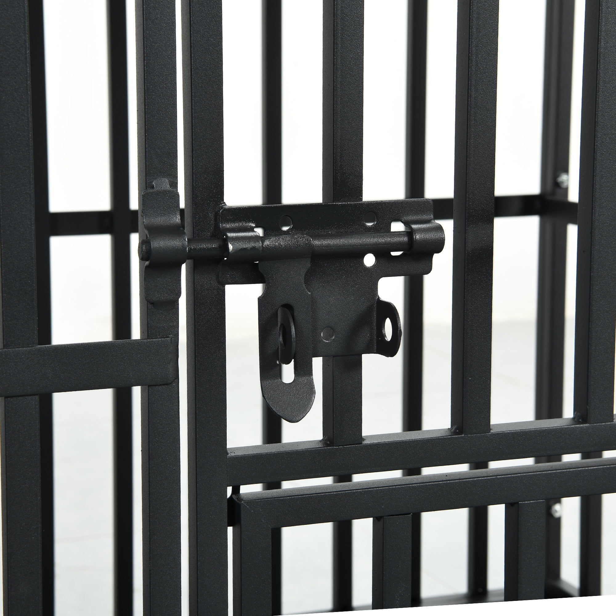 Dextrus Large Dog Crate with 3 Lockable Door, 37.4" Heavy Duty Metal Dog Crate and Kennel with Removable Tray and Wheels for Large Medium Dogs, Black - Image 2