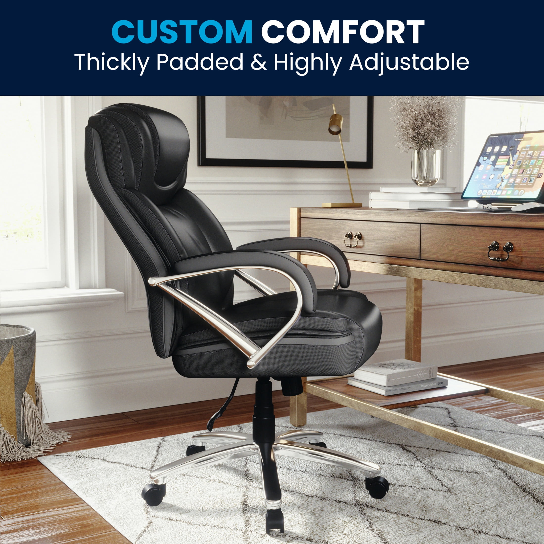 Flash Furniture Hercules Series Big & Tall Ergonomic LeatherSoft Office Chair, Black - Image 14