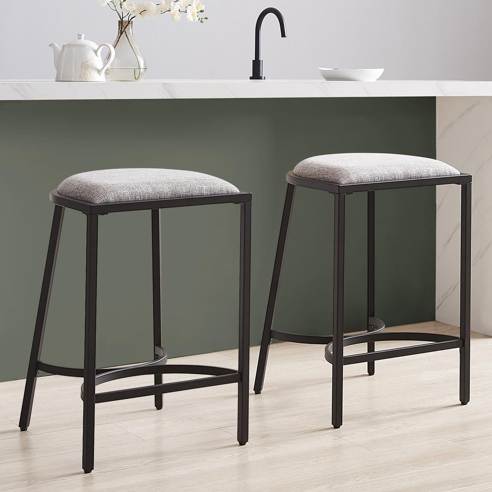 Crosley Furniture Ellery Upholstered Seat Counter Height Bar Stools Set of 2 - Image 4