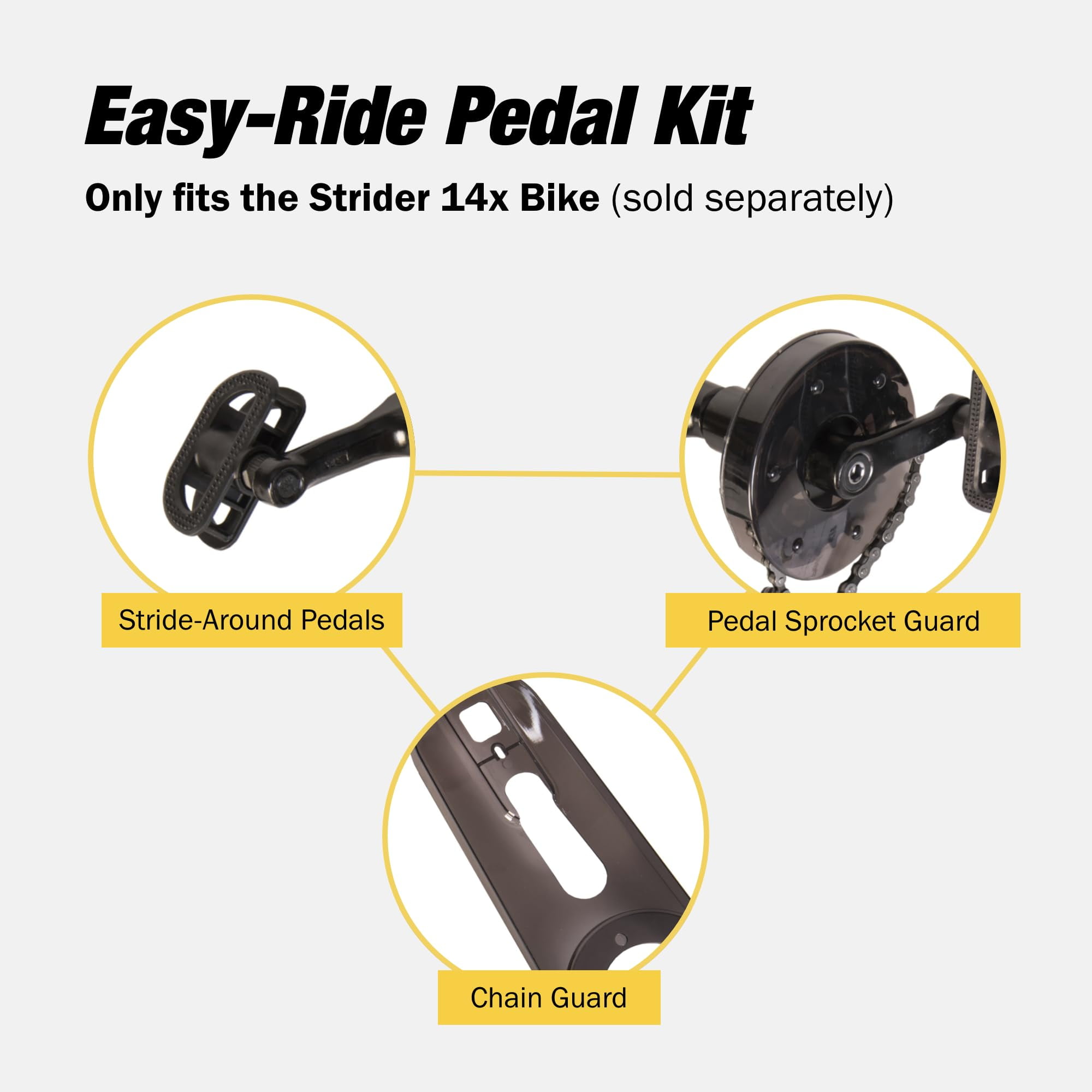 Strider 14x Easy-Ride Pedal Kit - Transform 14x Balance Bike into Pedal Bike - Easy Assembly & Adjustments - Image 3