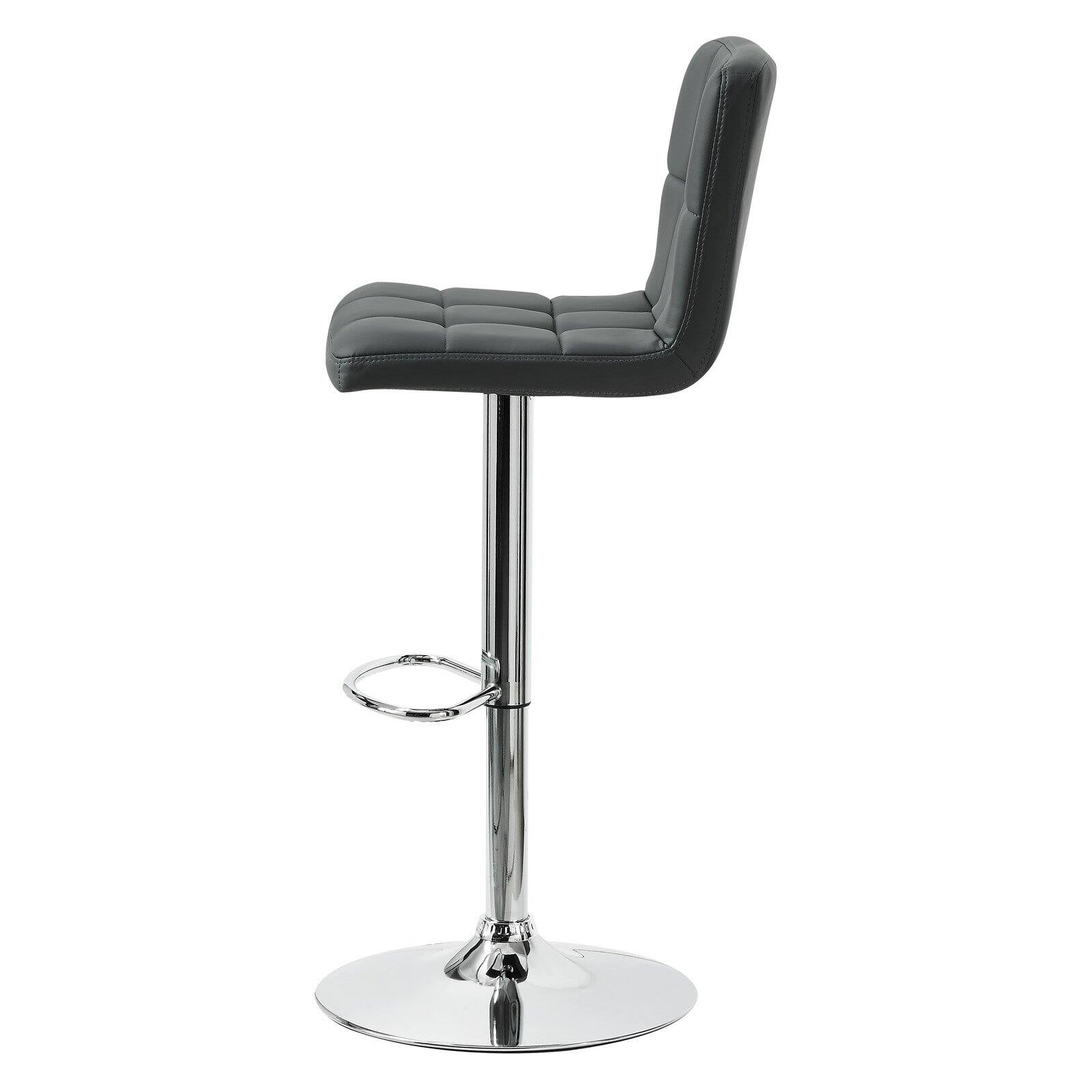 Linon Clayton 24"-32" Gas Lift Adjustable Metal Barstool in Gray Faux Leather - Image 8