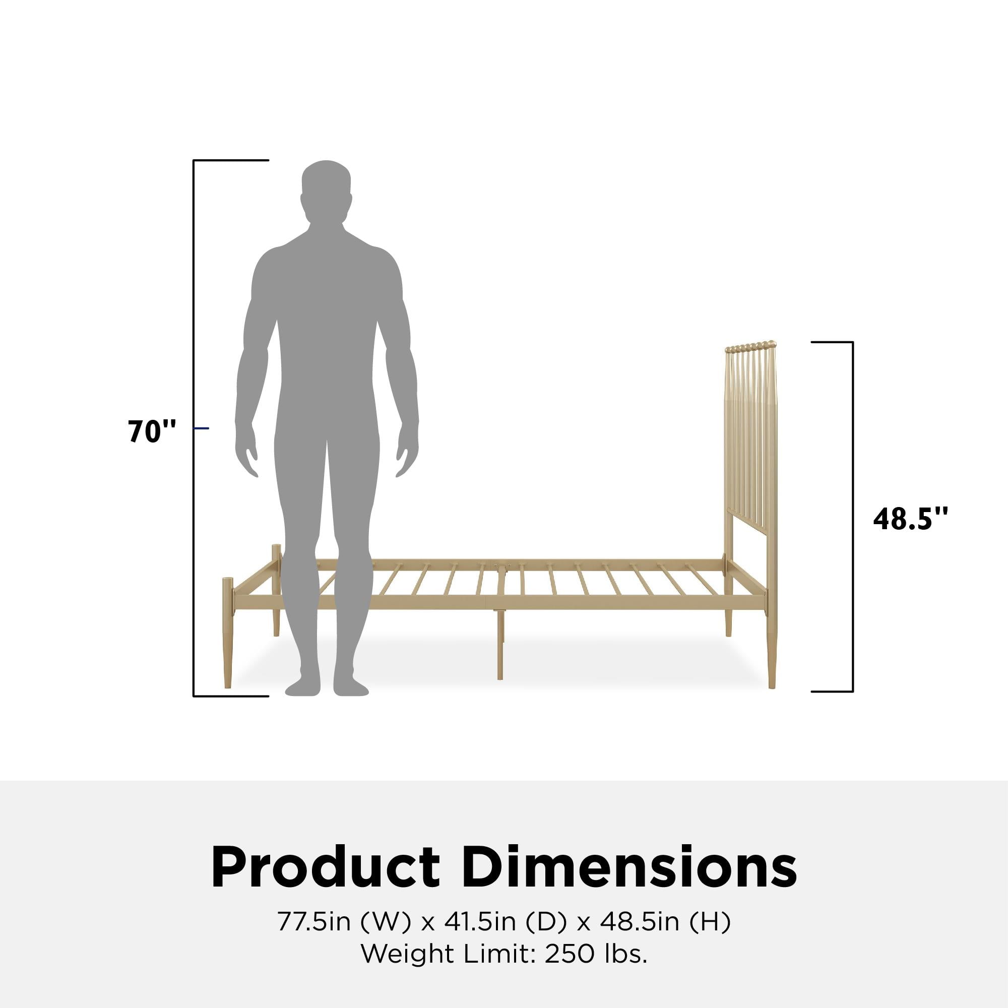 DHP Giulia Metal Platform Bed with Headboard and Underbed Storage Space, Twin, Gold - Image 15