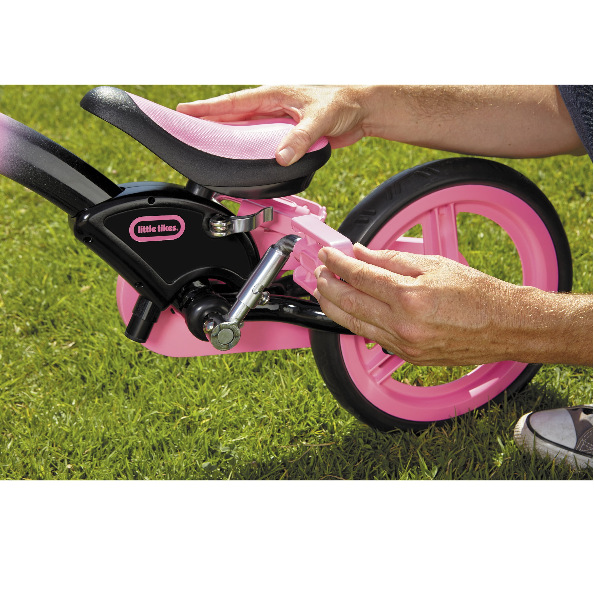 My First Balance to Pedal Pink Training Bike Kids, Ages 2-5 Years, 12 inch - Image 4