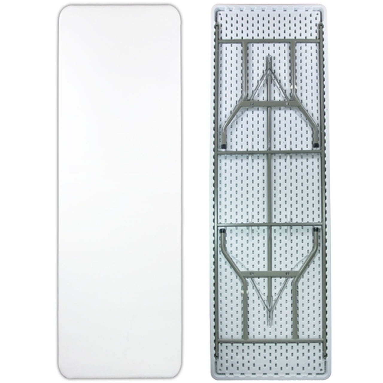 SUGIFT 8 ft Folding Table Rectangular White Folding Plastic Table - Image 4