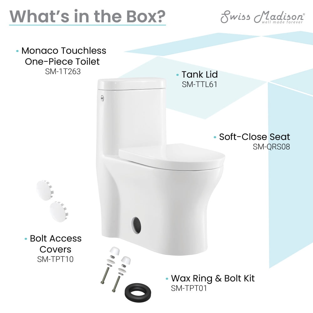 Monaco One-Piece Elongated Toilet Dual-Flush 1.1/1.6 gpf, Touchless - Image 10