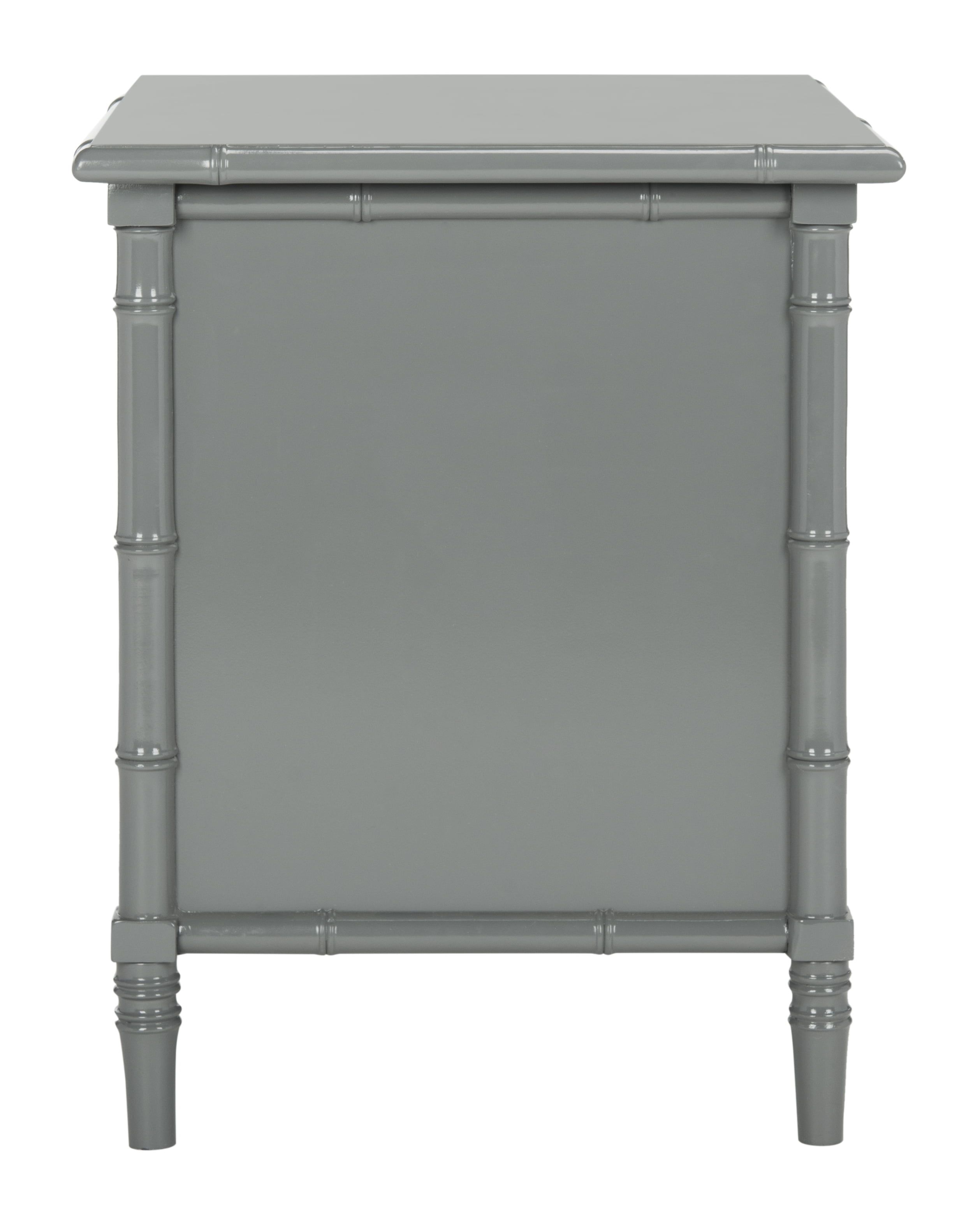 Safavieh Mina Modern Coastal 3-Drawer Grey Bamboo Nightstand - Image 4
