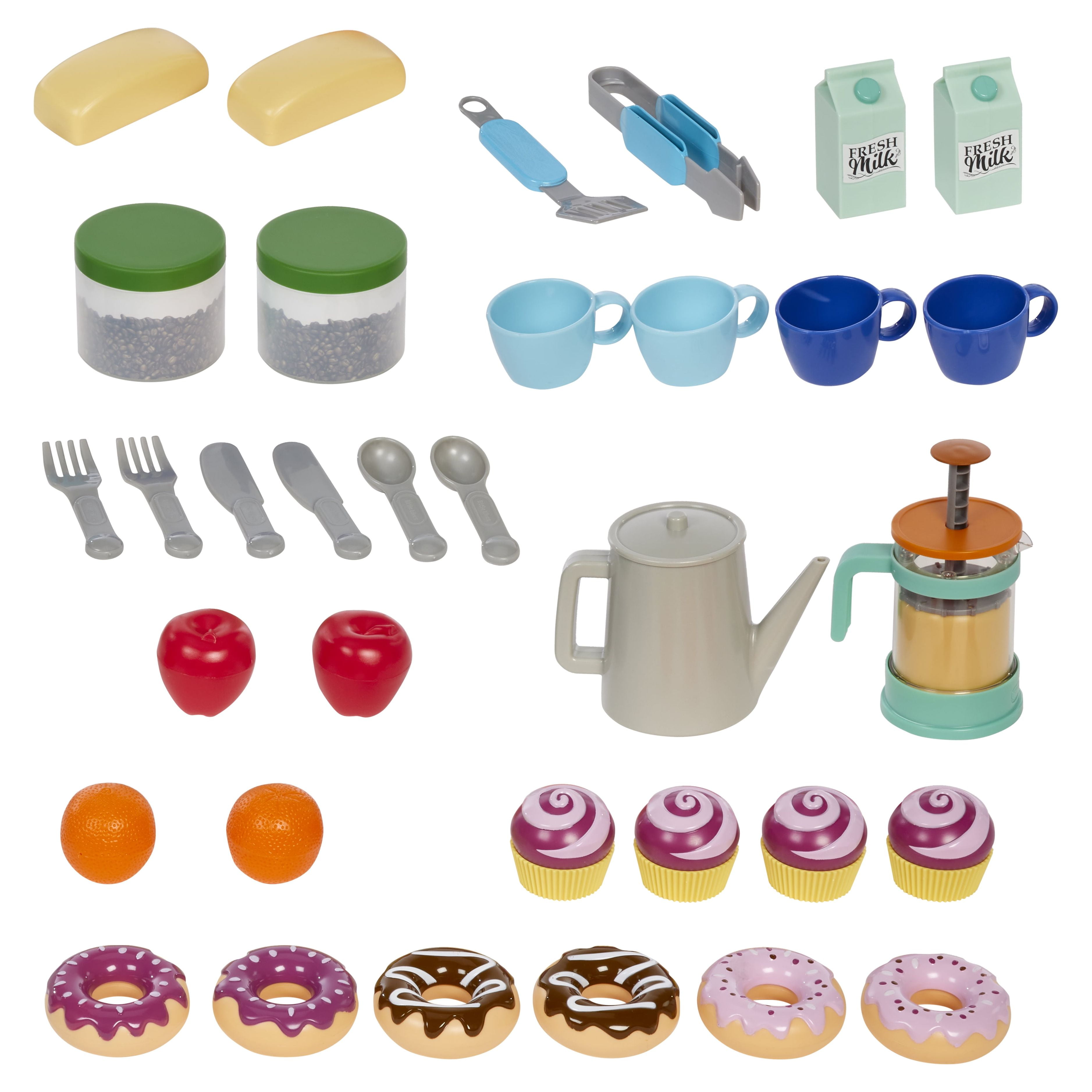 Little Tikes Real Wood Cafe & Bakery 20-Piece Wooden Pretend Play Kitchen Toys Playset, Realistic Lights & Sounds, Dual-Sided Play, Multi-Color, Kids Girls Boys Ages 3 4 5+ - Image 2