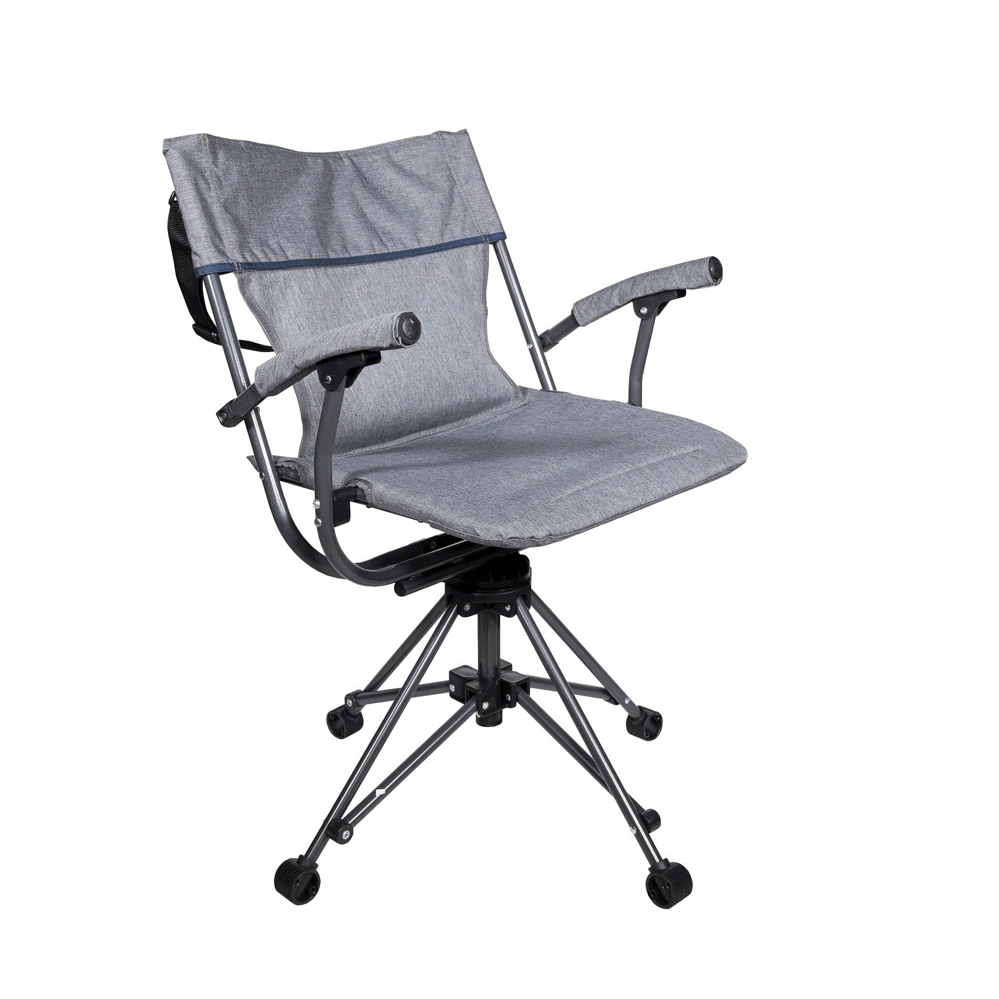 Zenithen Foldable Camping Chair with Armrests, Blue Gray - Image 2