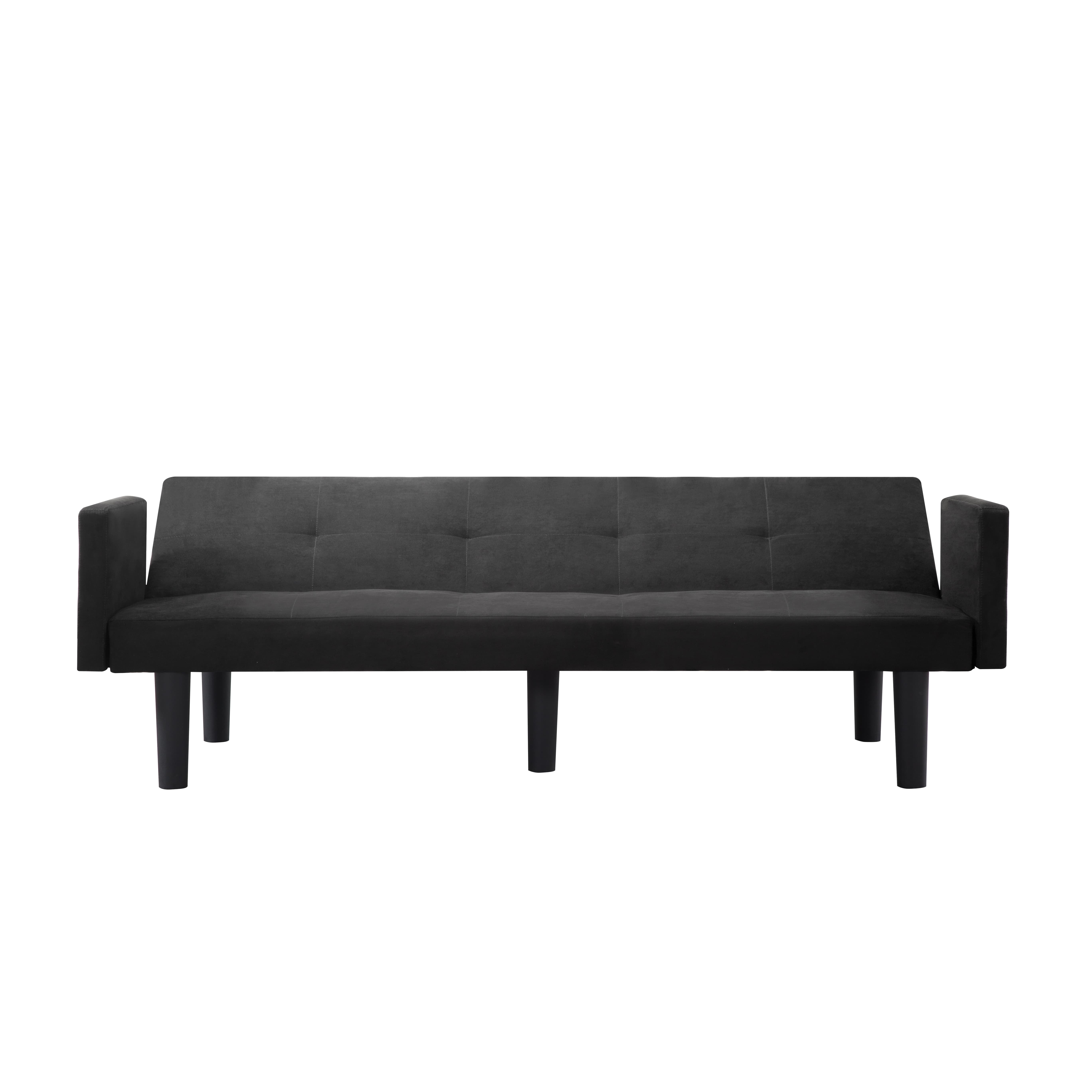 BSHTI 74.8” Futon Sofa Bed,Dark Gray Faux Suede Upholstered,Twin Size Convertible Sofa,3 Adjustable Backrest Positions,Home,Office,and Guest Room - Image 16