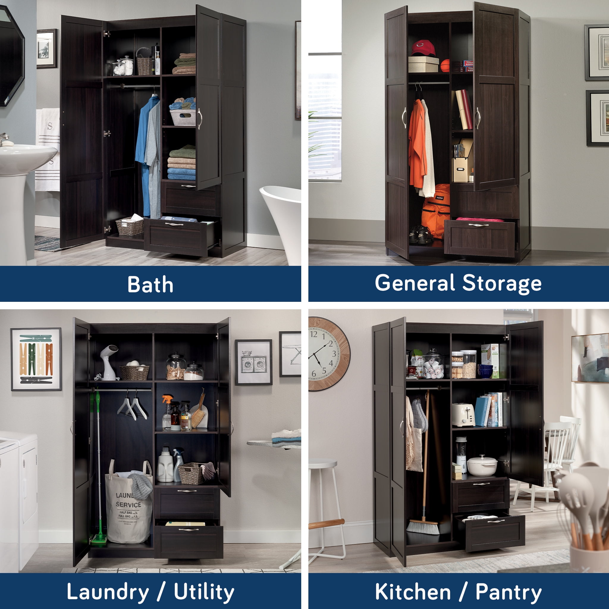 Sauder Select Storage Cabinet, Cinnamon Cherry Finish - Image 11