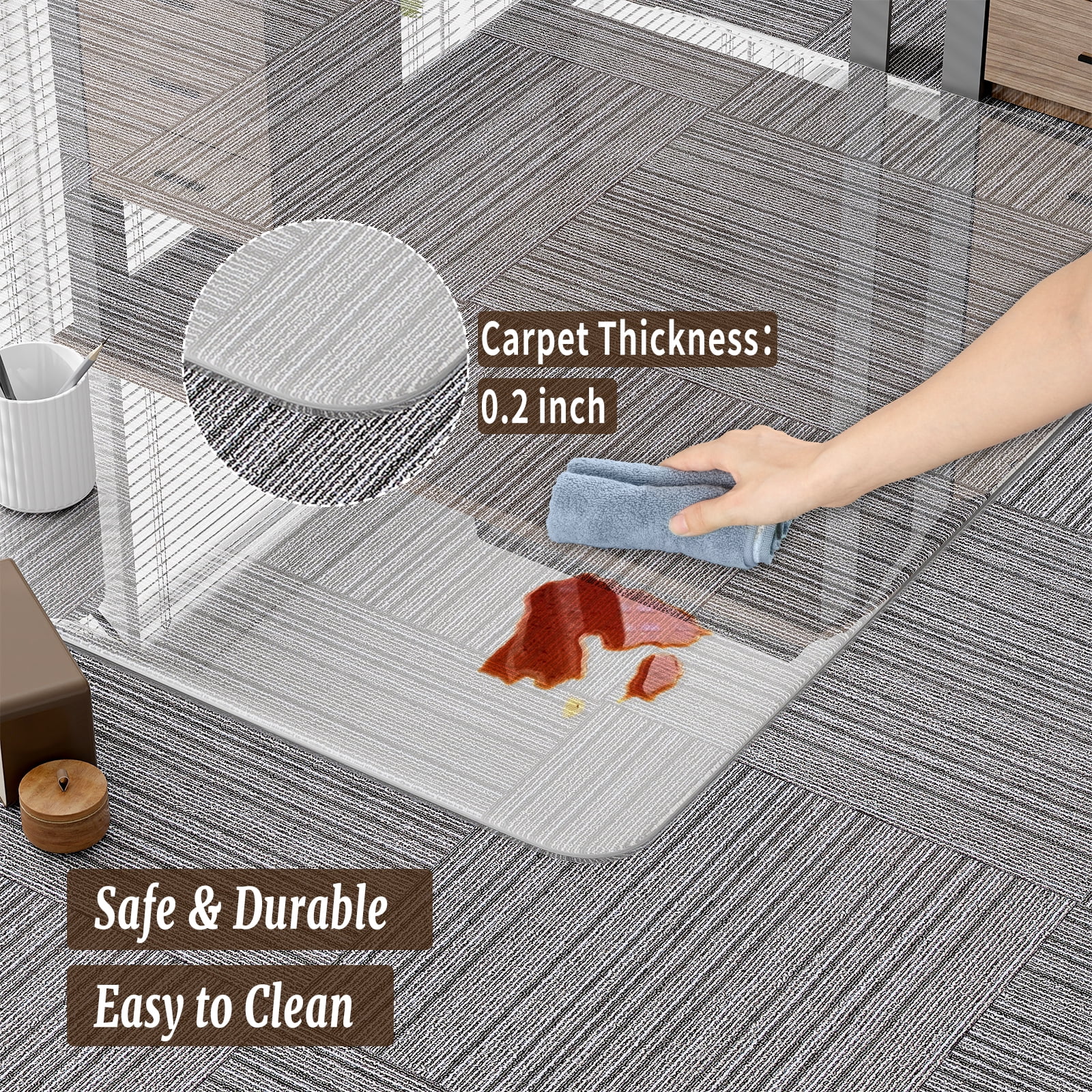 Anyrose 34"x46" Tempered Glass Office Chair Mat - Image 5