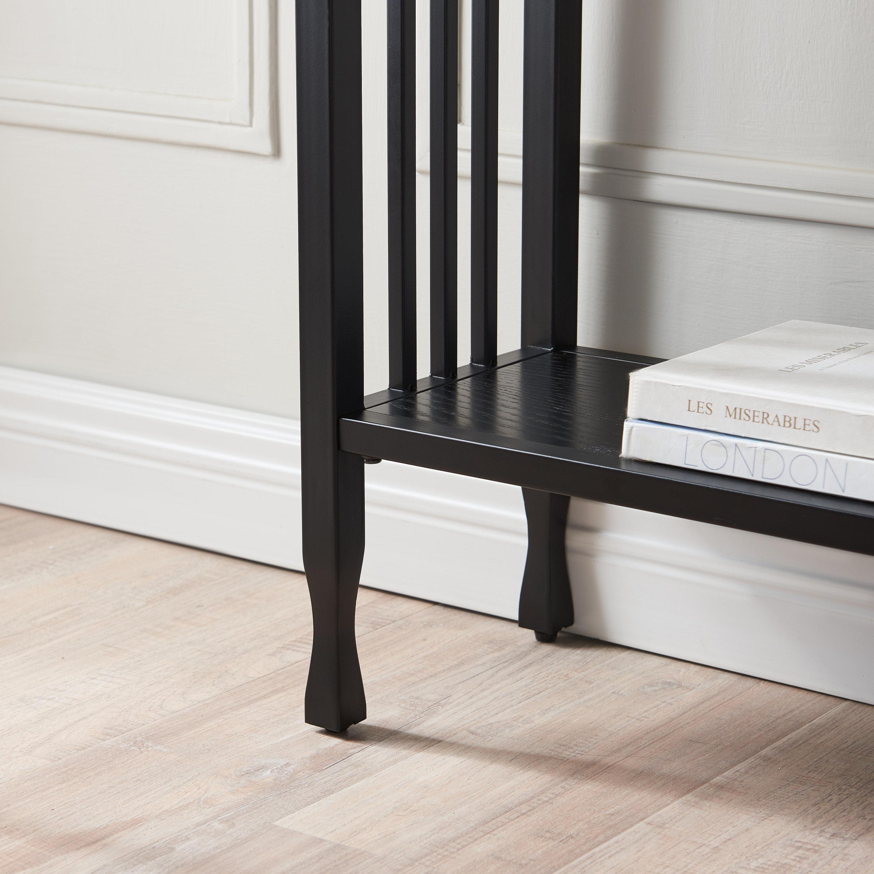 Leick Home Ironcraft Rustic Console Table with Shelf, Black Wash - Image 4