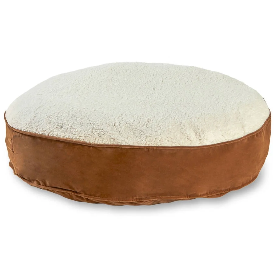 Happy Hounds Scout Sherpa Round Pillow Dog Bed, Latte, Large (42 x 42 in.) - Image 6