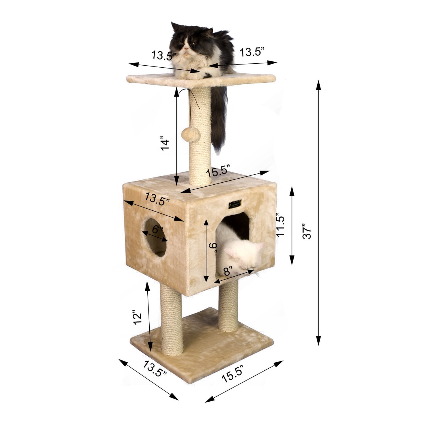 Armarkat real wood Classic Cat Tree Model A4201, 42 inch Beige - Image 2