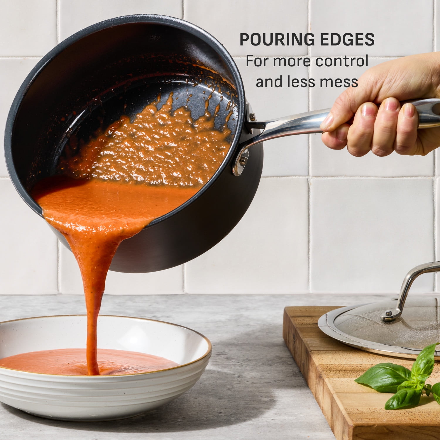 T-fal Hard Anodized with Ceramic Interior, 10 Piece Cookware Set, Black - Image 4