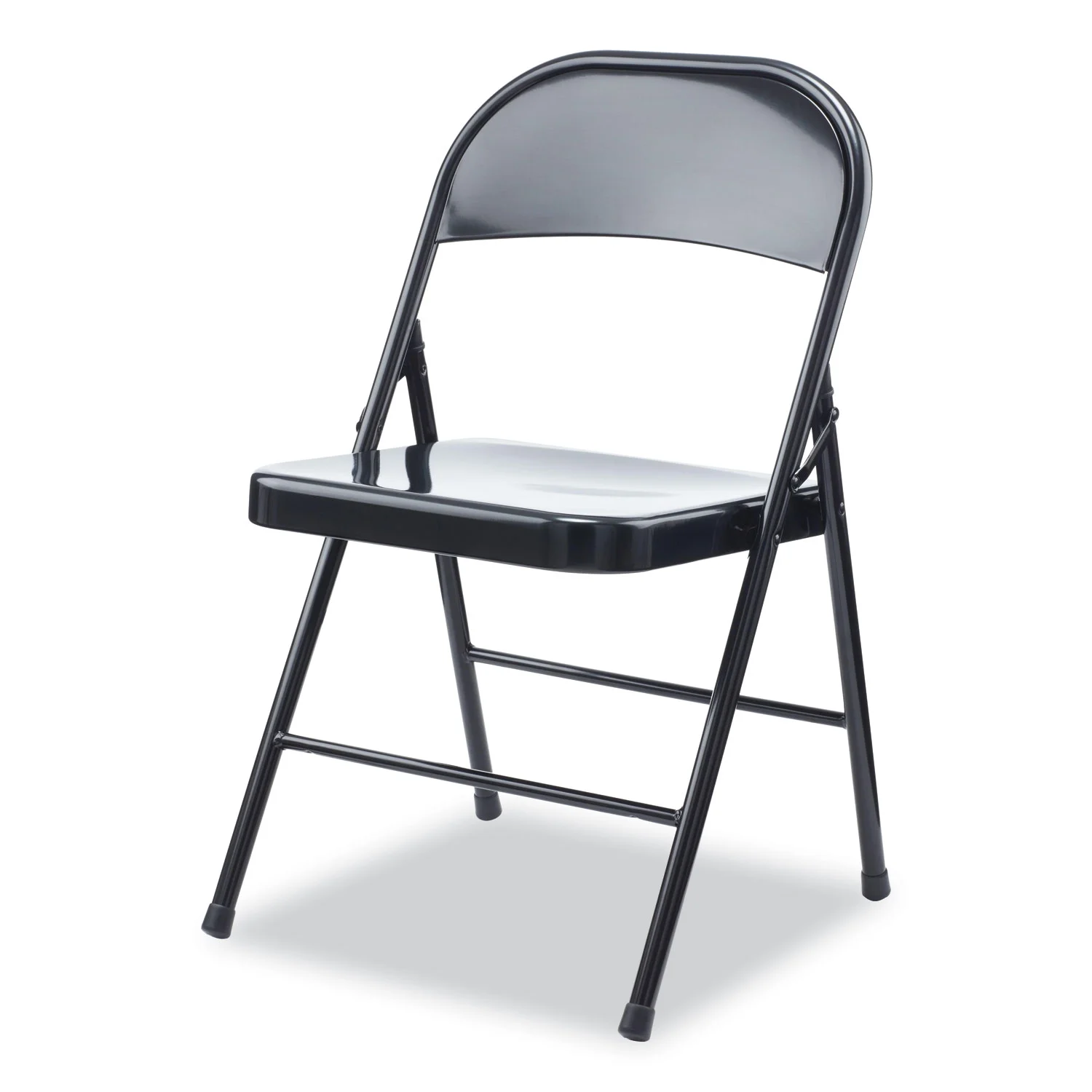Alera Armless Steel Folding Chair, Supports up to 275 lb, Black, 4/Carton - Image 3