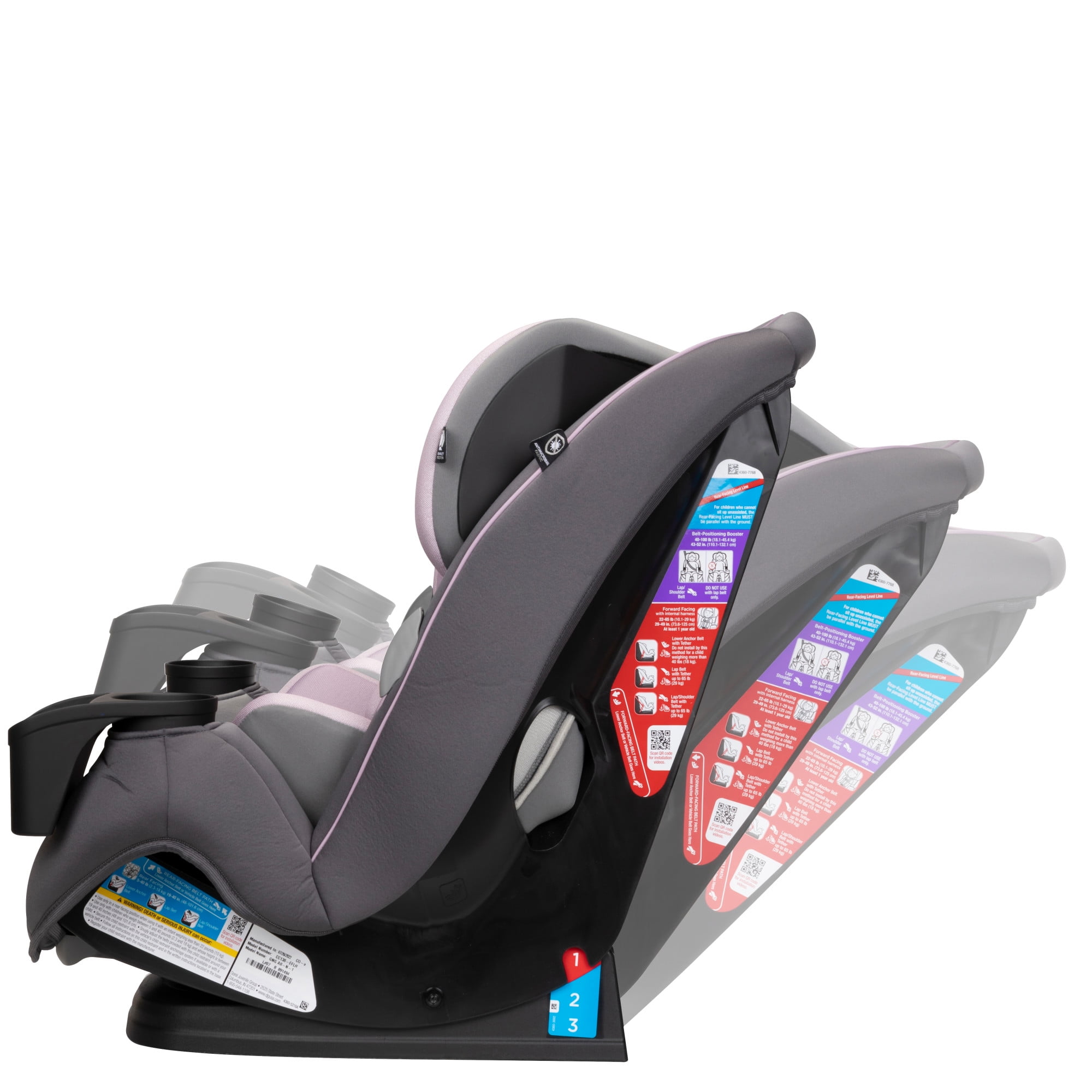 Safety 1st Grow and Go Sprint All-in-One Convertible Car Seat, Cranberry Ice II, Infant & Toddler, Unisex - Image 22