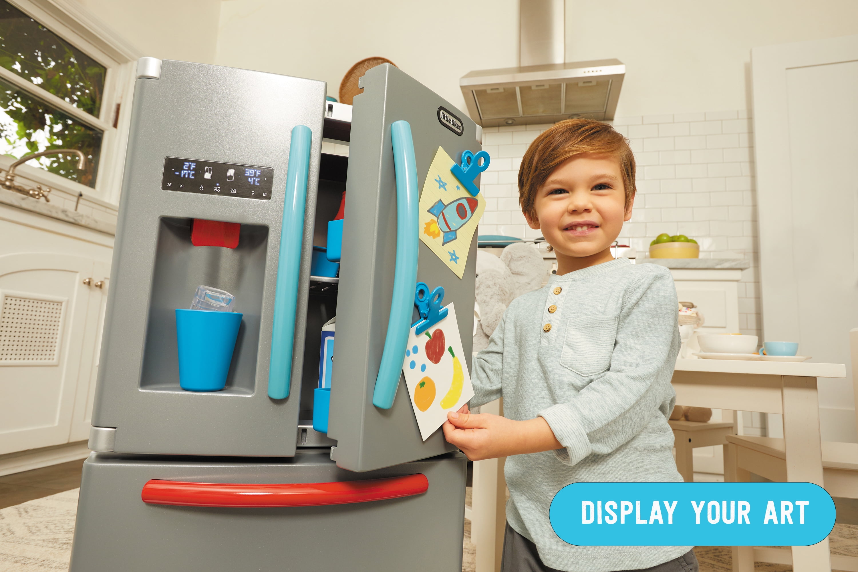 Little Tikes First Fridge Refrigerator with Ice Dispenser, Pretend Play Appliance with 11 Kitchen Accessories, Kids Ages 2+ - Image 8