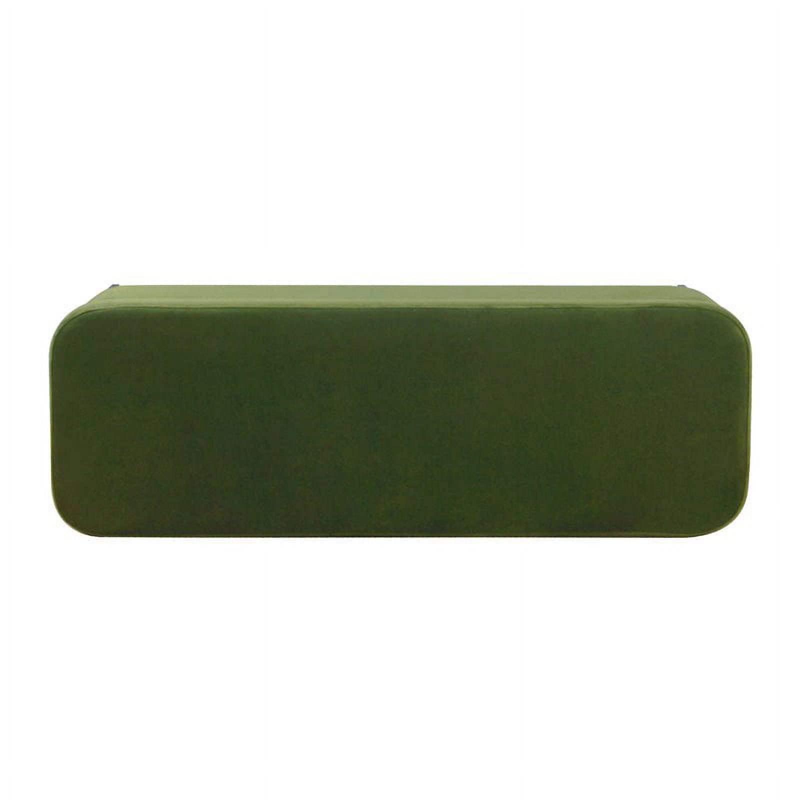 HomePop Large Modern Storage Bench with Metal Legs, 42"W x 14.5"D x 17.5"H, Green Velvet - Image 7