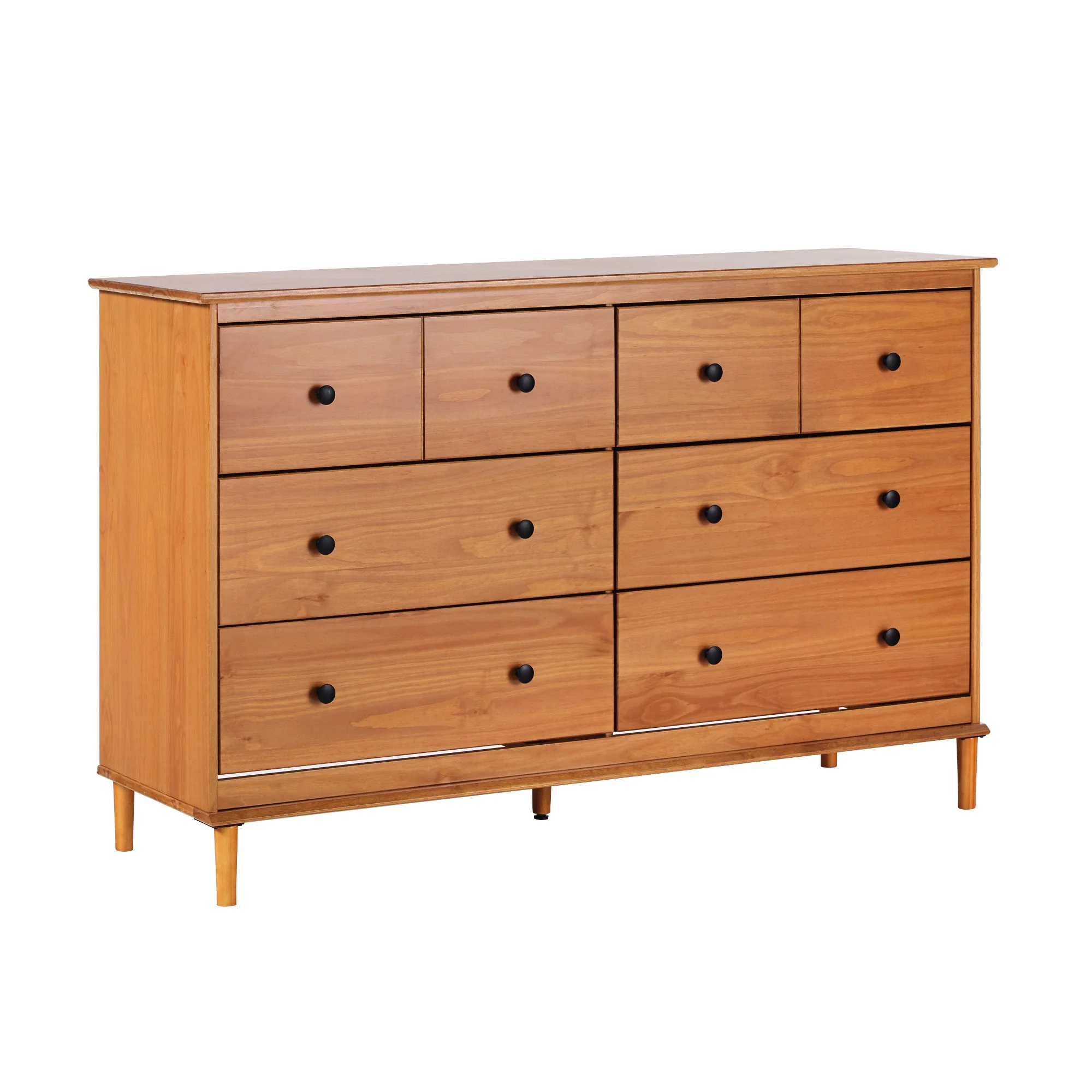 Walker Edison Mid-Century Modern 6-Drawer Solid Wood Dresser, Caramel - Image 12