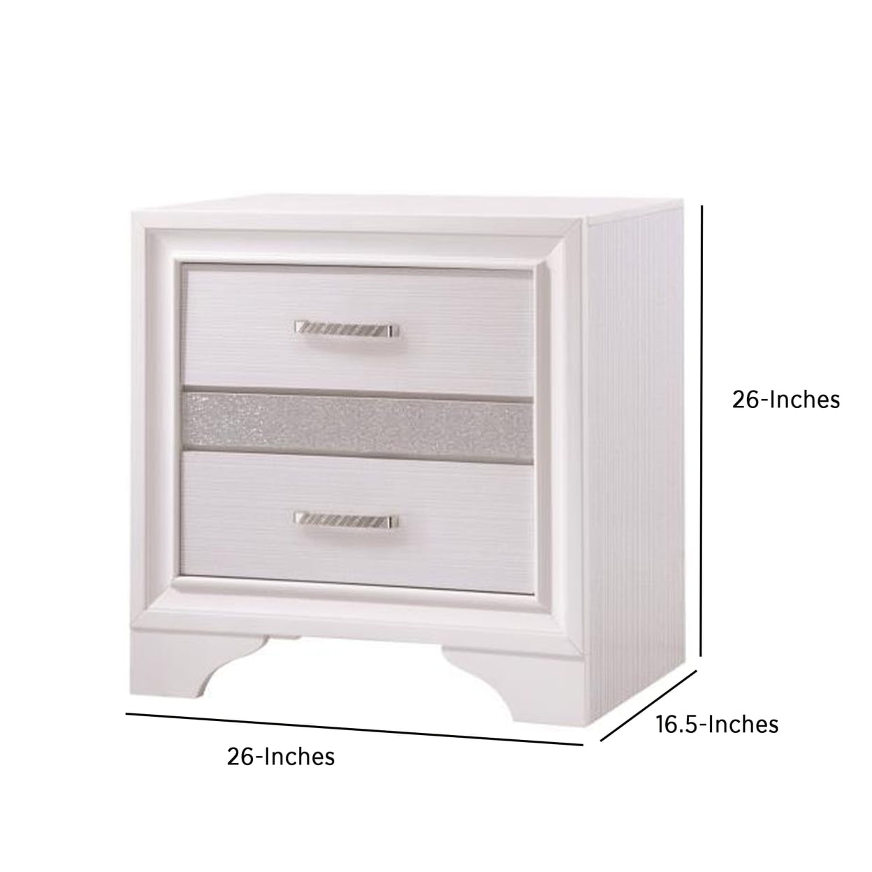 Miranda 2-drawer Nightstand Tray White - Image 2