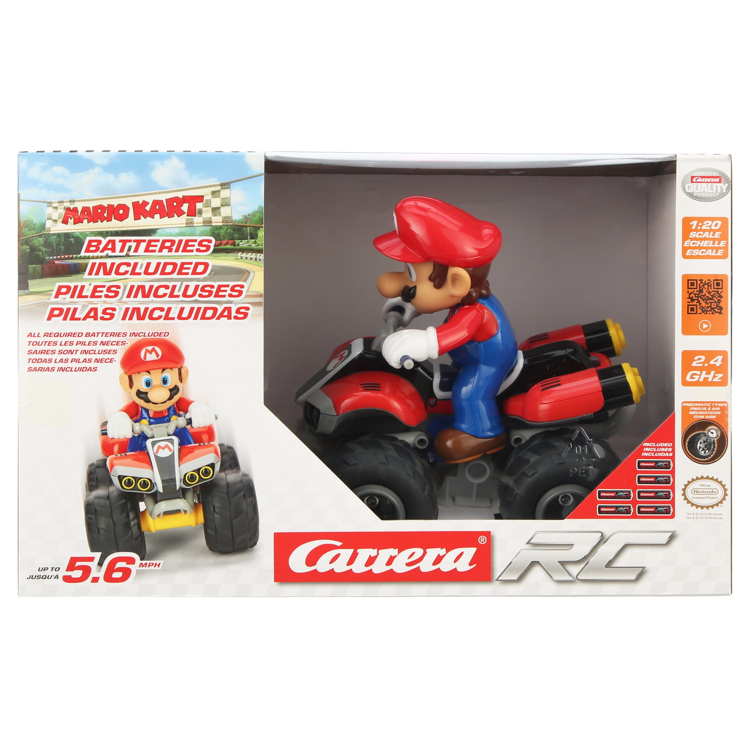 Carrera RC 2.4GHz 1:20 Scale Radio Control Toy Car Mario Kart Quad - Mario - Image 7