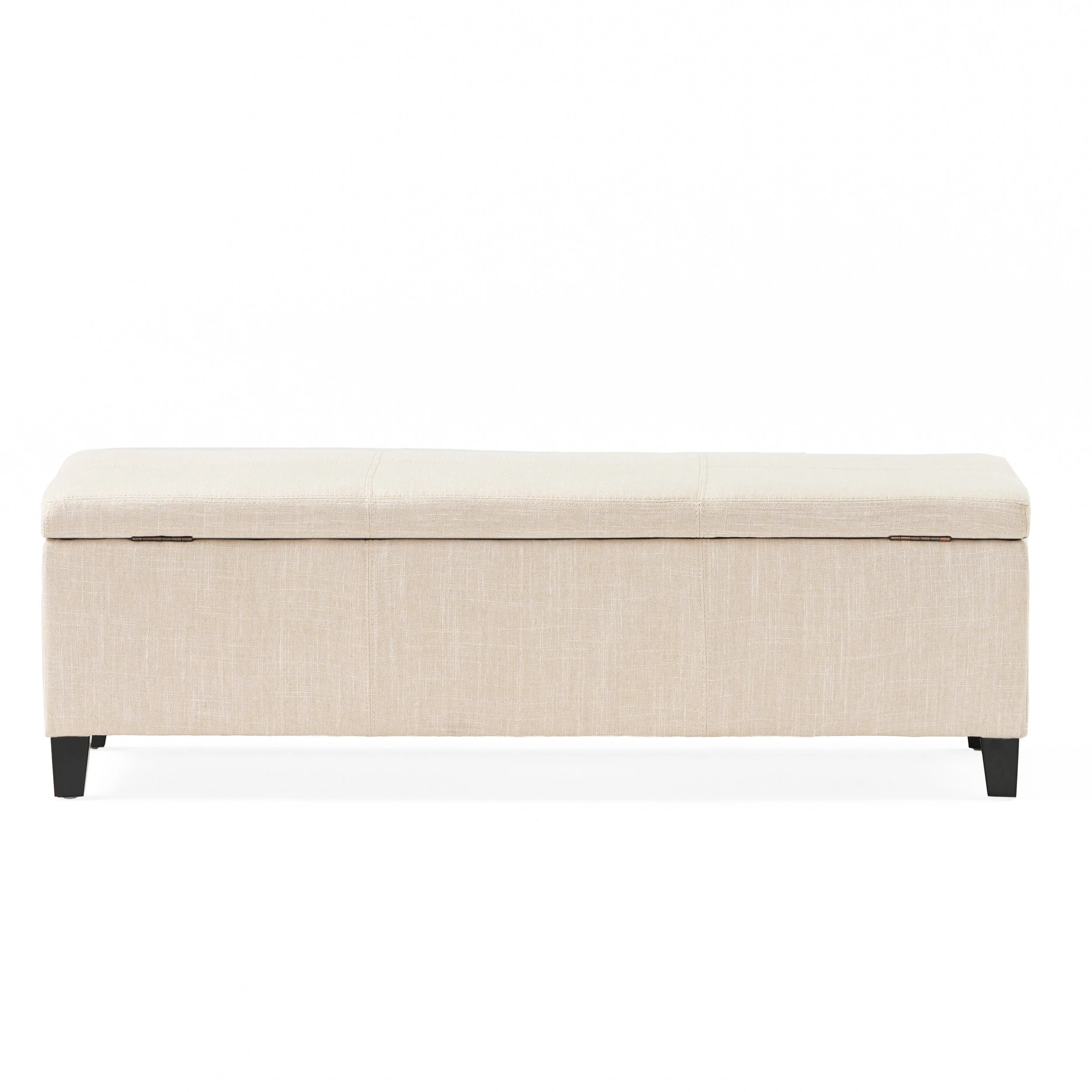 Noble House James Fabric Storage Ottoman, Light Beige - Image 4