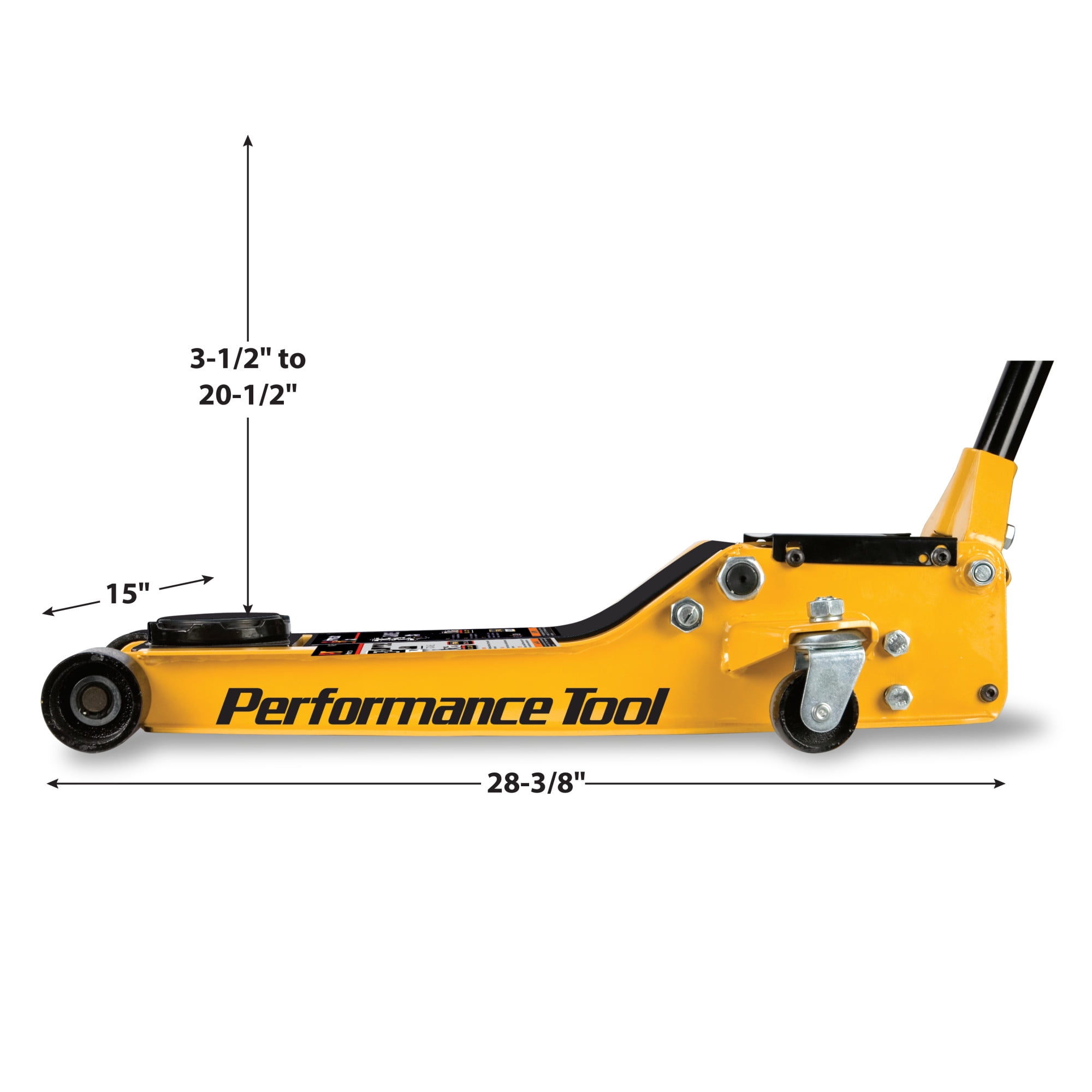 Performance Tool W1645 Professional Low-Profile Swiveling Floor Jack, 3.5-Ton Capacity, Lift Range 3-1/2-Inch to 20-1/2-Inch - Image 4
