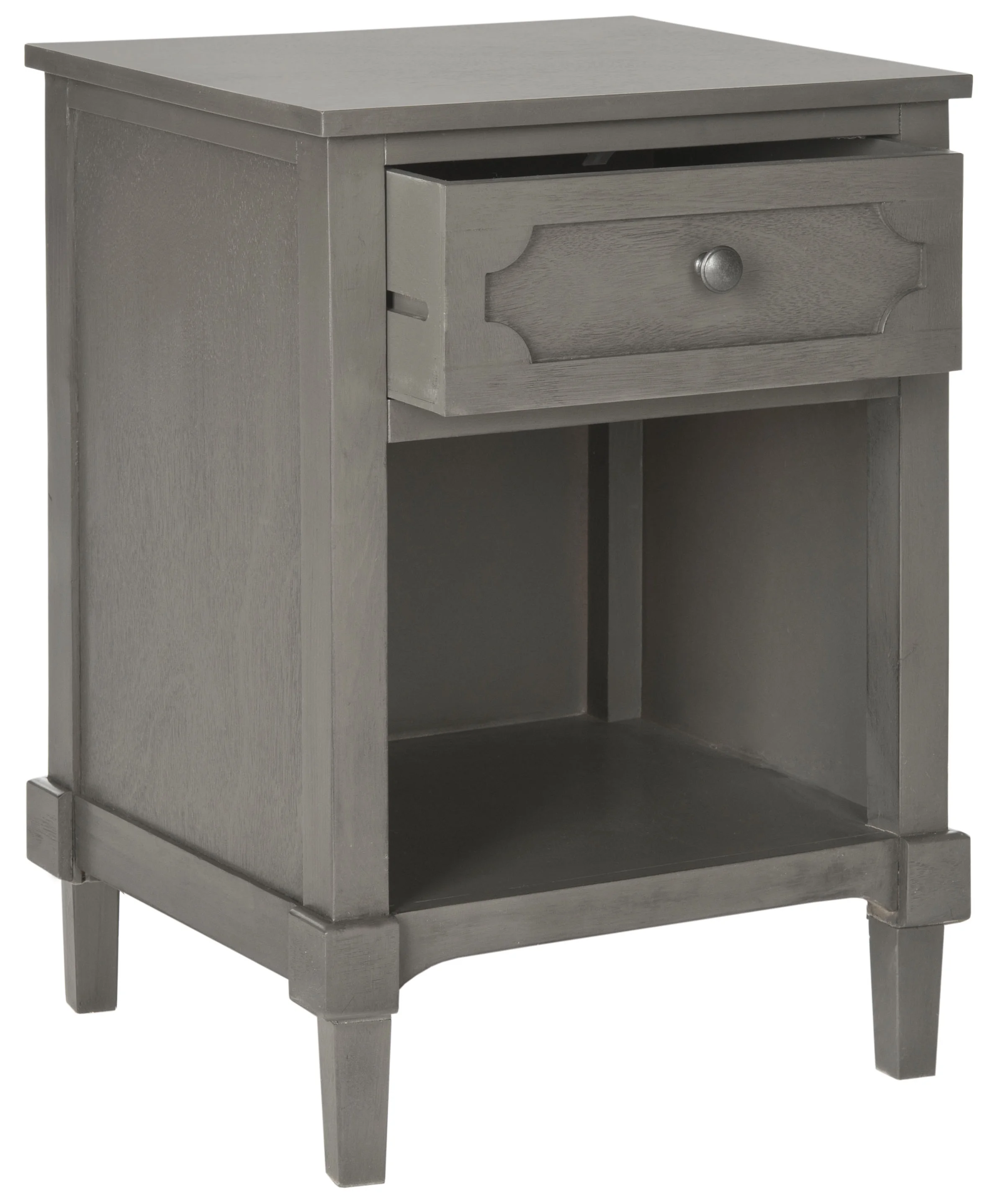 SAFAVIEH Rosaleen Solid Casual Storage Side Table, Grey - Image 3