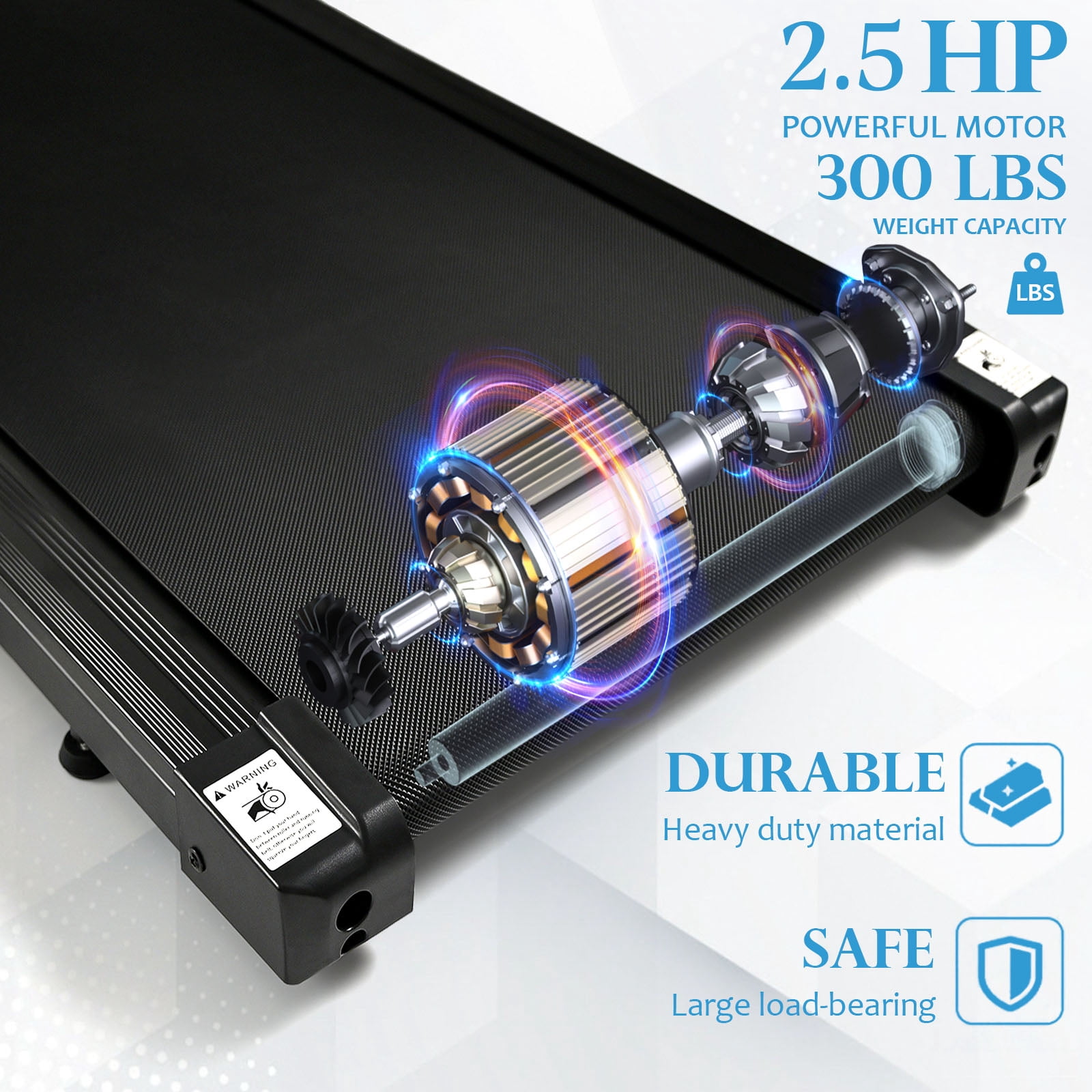 Walking pad Treadmill, 2 in 1 Portable Walking Treadmill, Under Desk Treadmill for Home Office Walking Treadmill with LED Display and Remote Control - Image 7