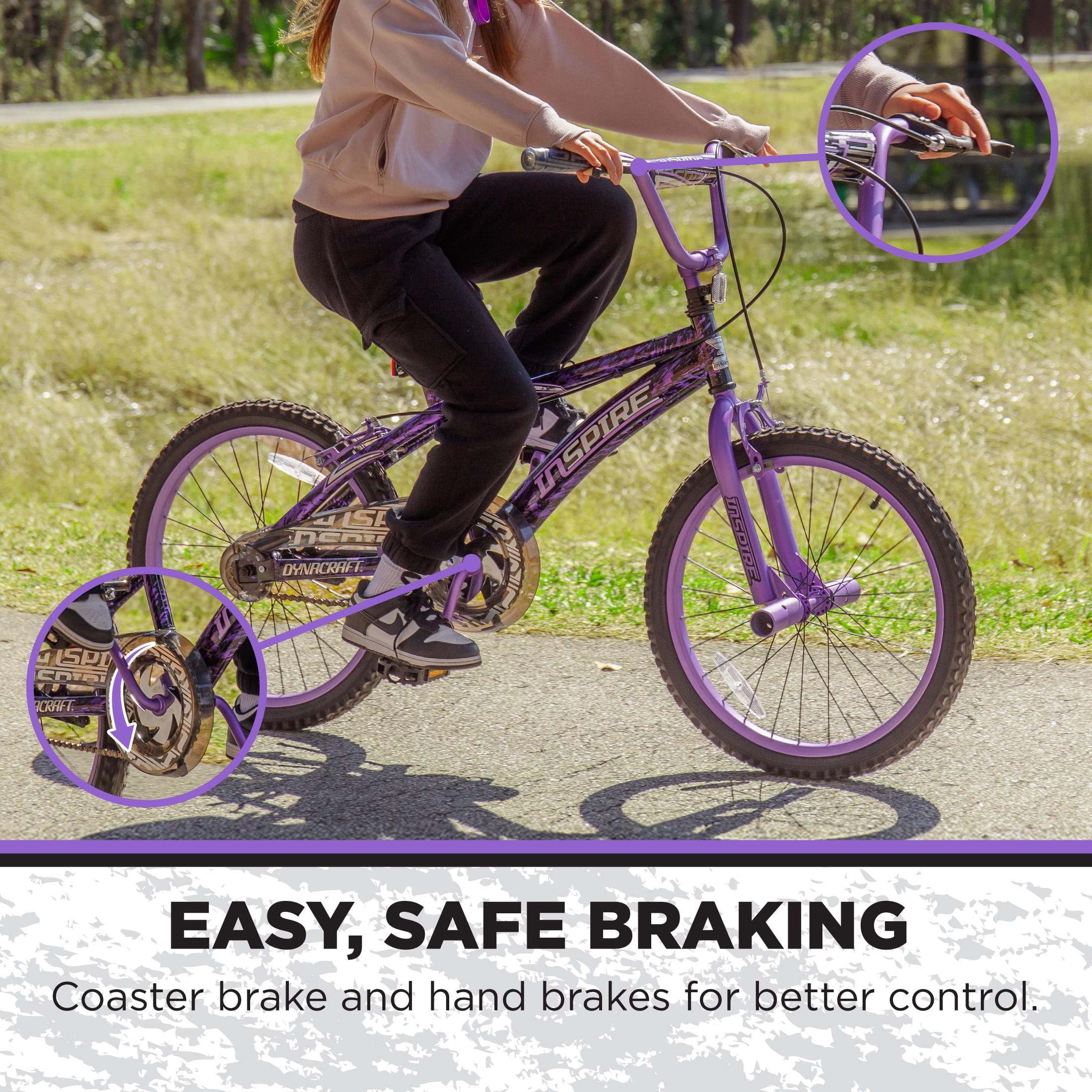 Dynacraft Inspire Girls 20" BMX Bike for Kids Ages 7-14 - Image 3