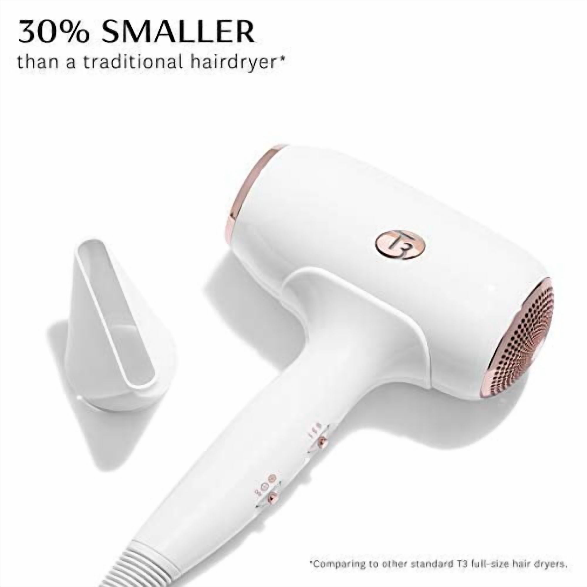 T3 Fit Compact Hair Dryer, White/Rose Gold 1 Count - Image 4