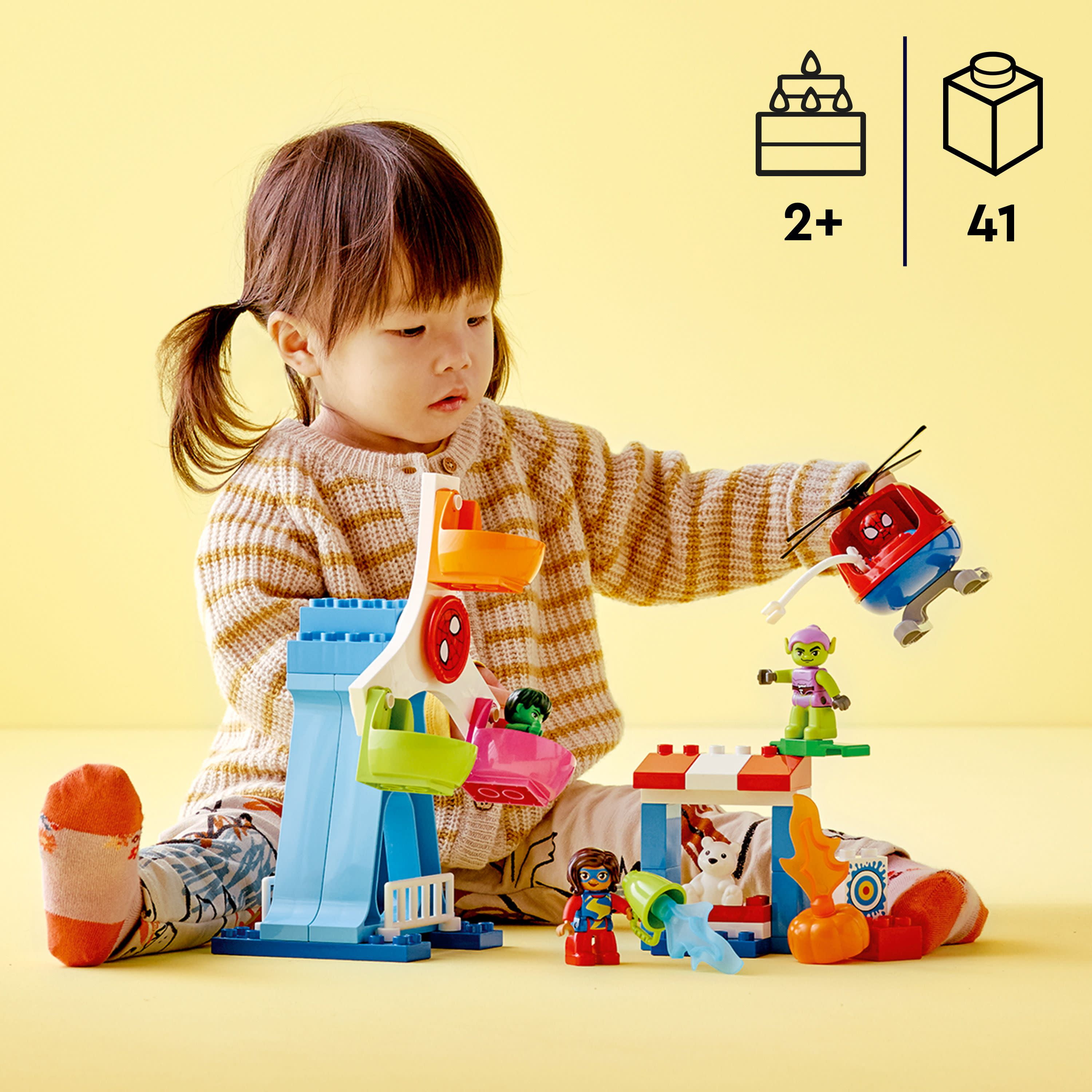 LEGO DUPLO Marvel Spider-Man & Friends: Funfair Adventure 10963 Fairground with Helicopter toy, Spidey and Hulk Figures, Toys for Toddlers, Boys & Girls Ages 2 Plus - Image 3