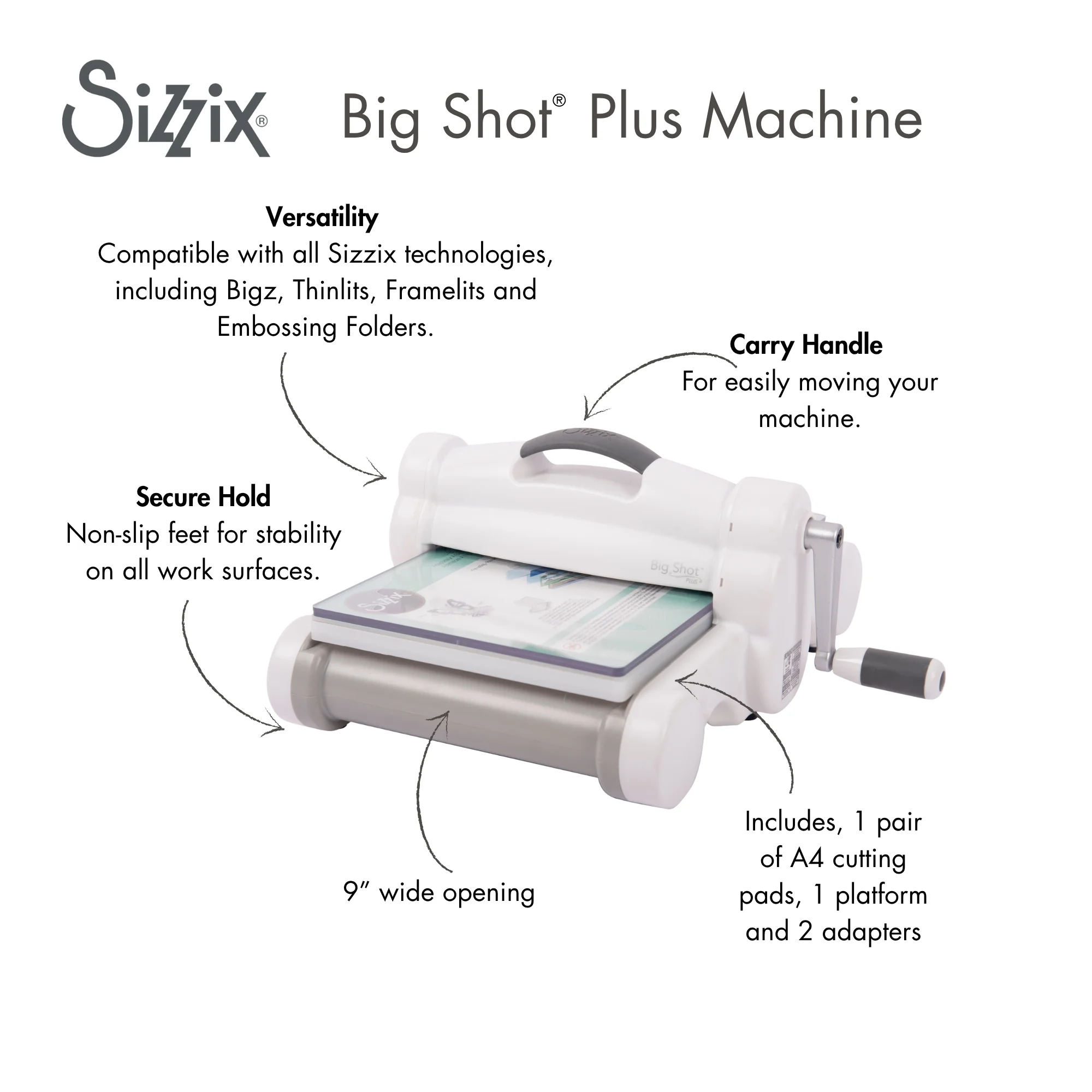 Sizzix Big Shot Plus Manual Die-Cut Machine, 9 inch - Image 6