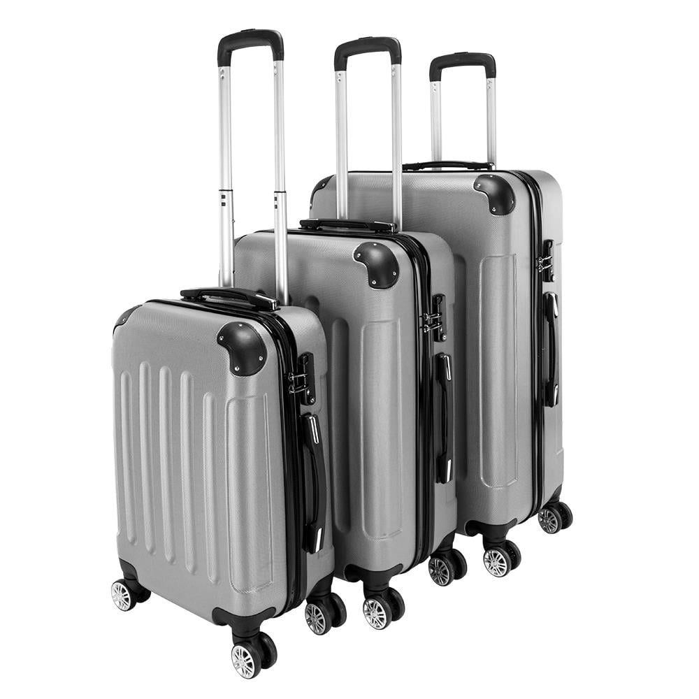 Ktaxon Luggage 3 Piece Sets, ABS Hardside Lightweight Suitcase with TSA Lock Spinner Wheels, 20in 24in 28in, Gray - Image 8