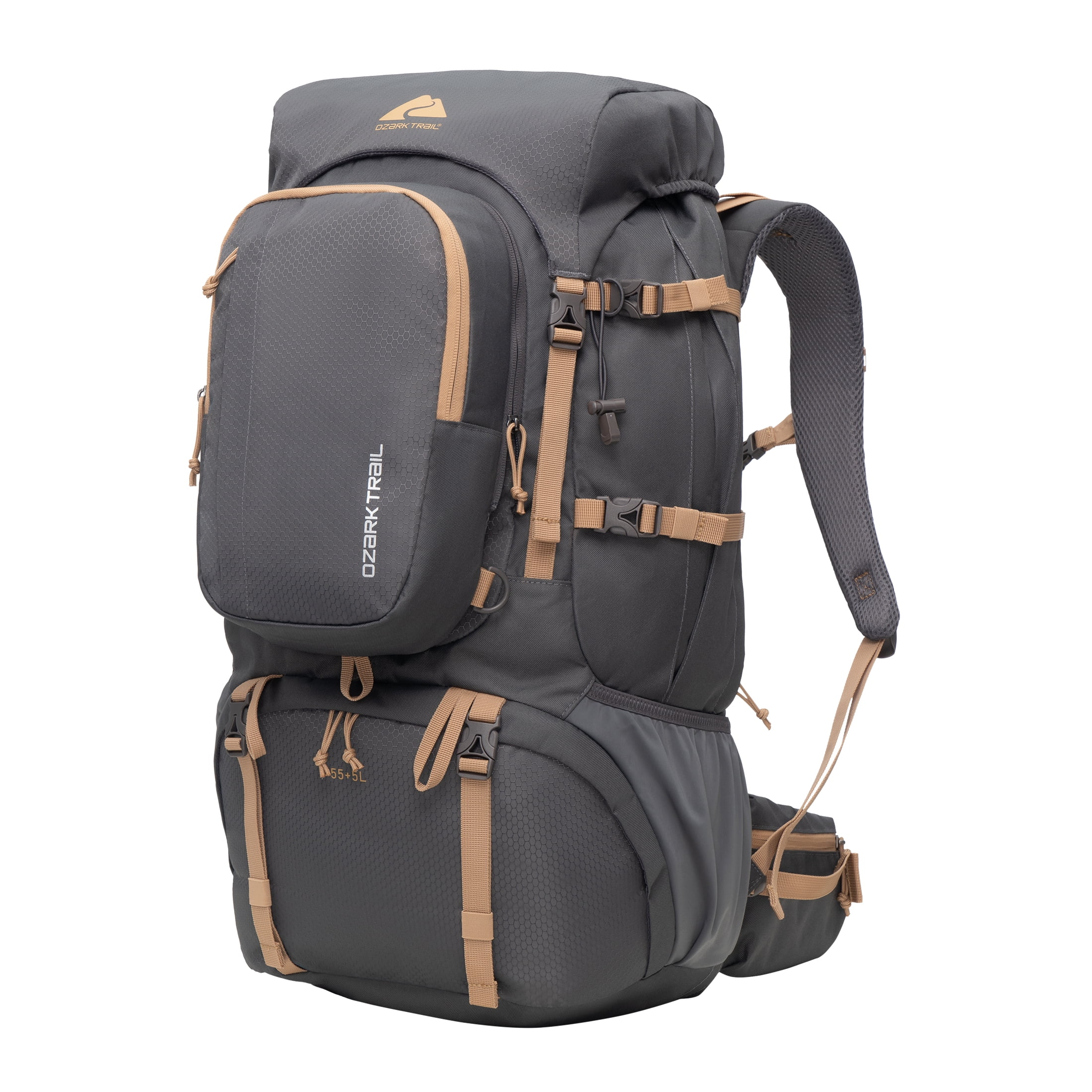 Ozark Trail 60L Hiking Backpack with Durable Fabric and Multiple Pock,Age group:Adult - Image 3