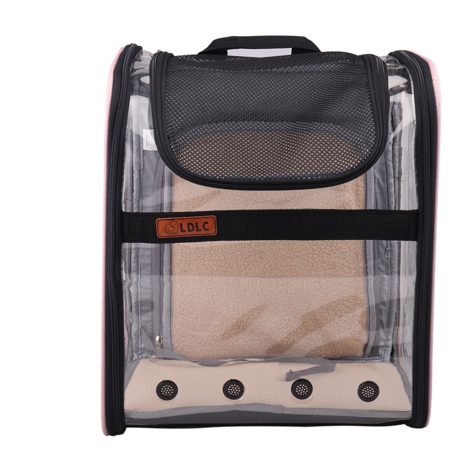 Critter Sitters Light Pink See-Through Pet Backpack for Small Dogs, Cats with Scratch Resistant Breathable Mesh Window | Airline Carry-On Approved | Safety Leash | Durable Transporation for Animals - Image 17