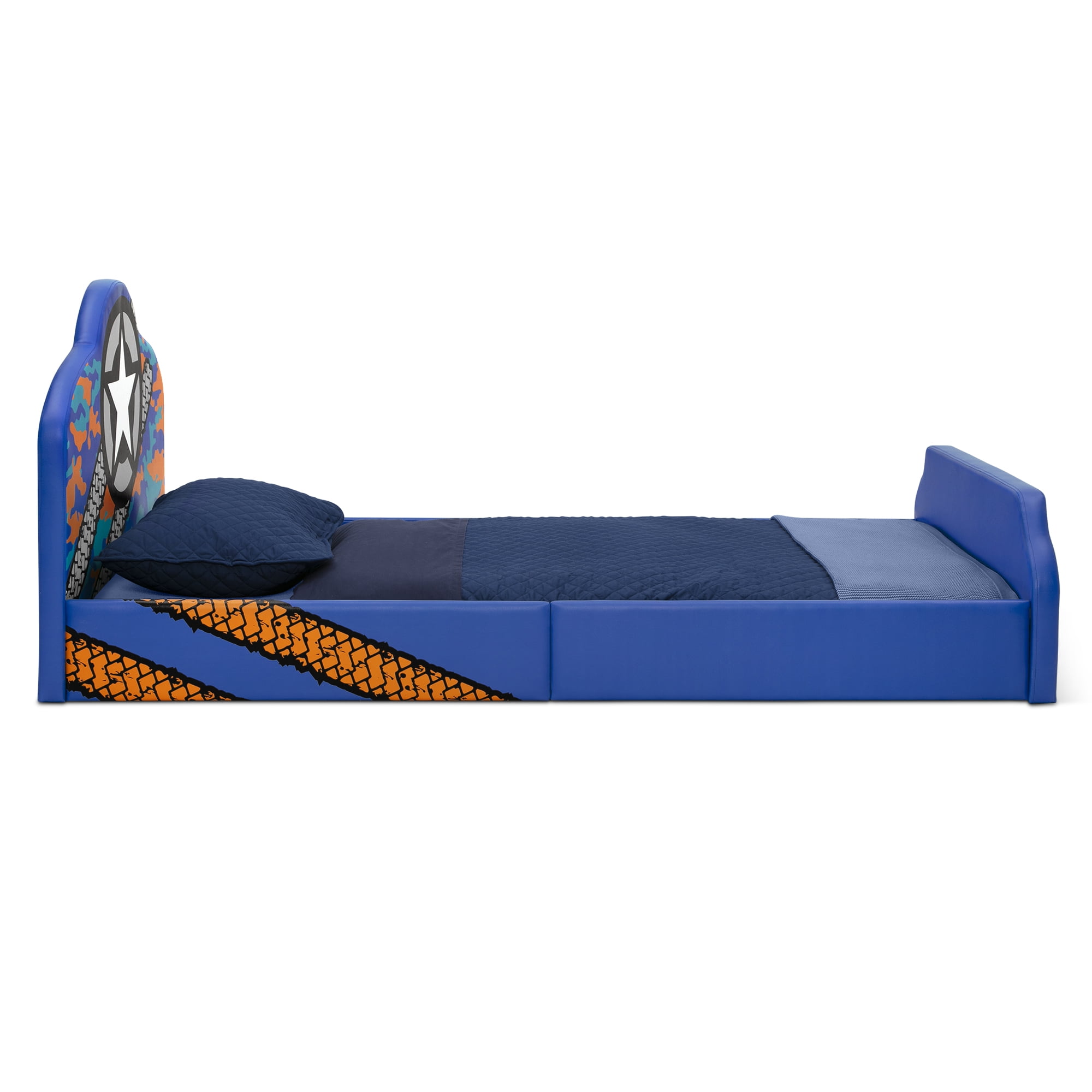 Jeep Upholstered Twin Bed by Delta Children, Blue - Image 6