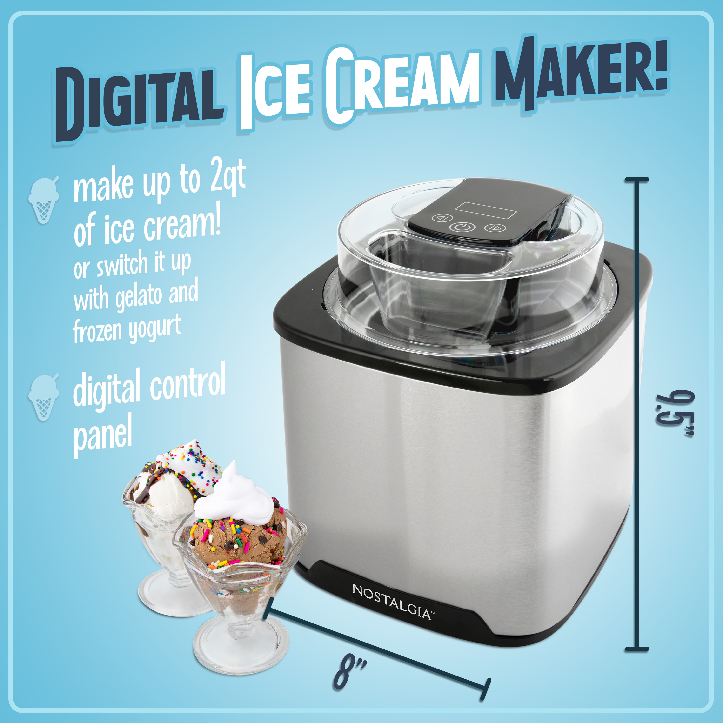 Nostalgia 2-Quart Digital Ice Cream Maker - Image 7