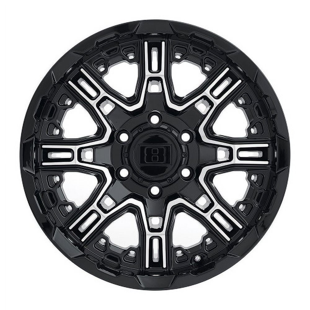 Level 8 Aluminum Rim SLINGSHOT 22X11.5in Gloss Black with Machined Face Finish, 2215LST-46140B12 - Image 2