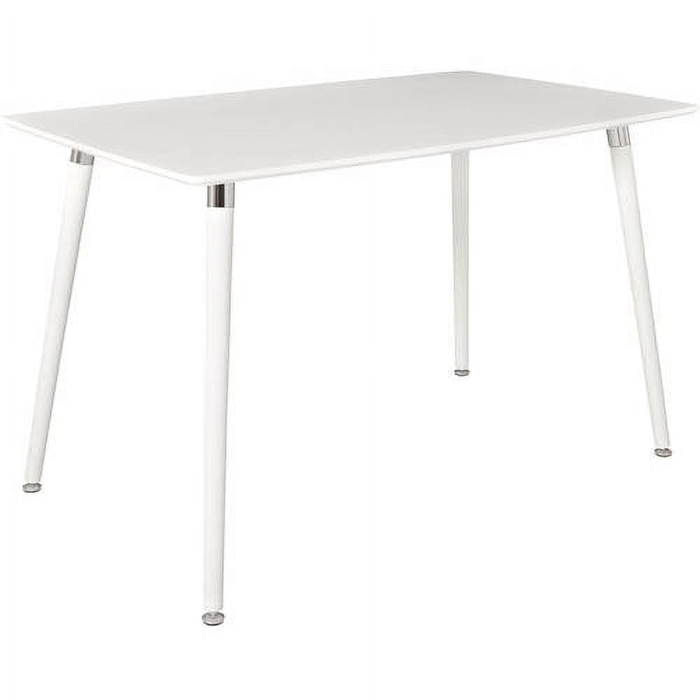 Modway Lode Rectangular Wood Dining Table in White - Image 2