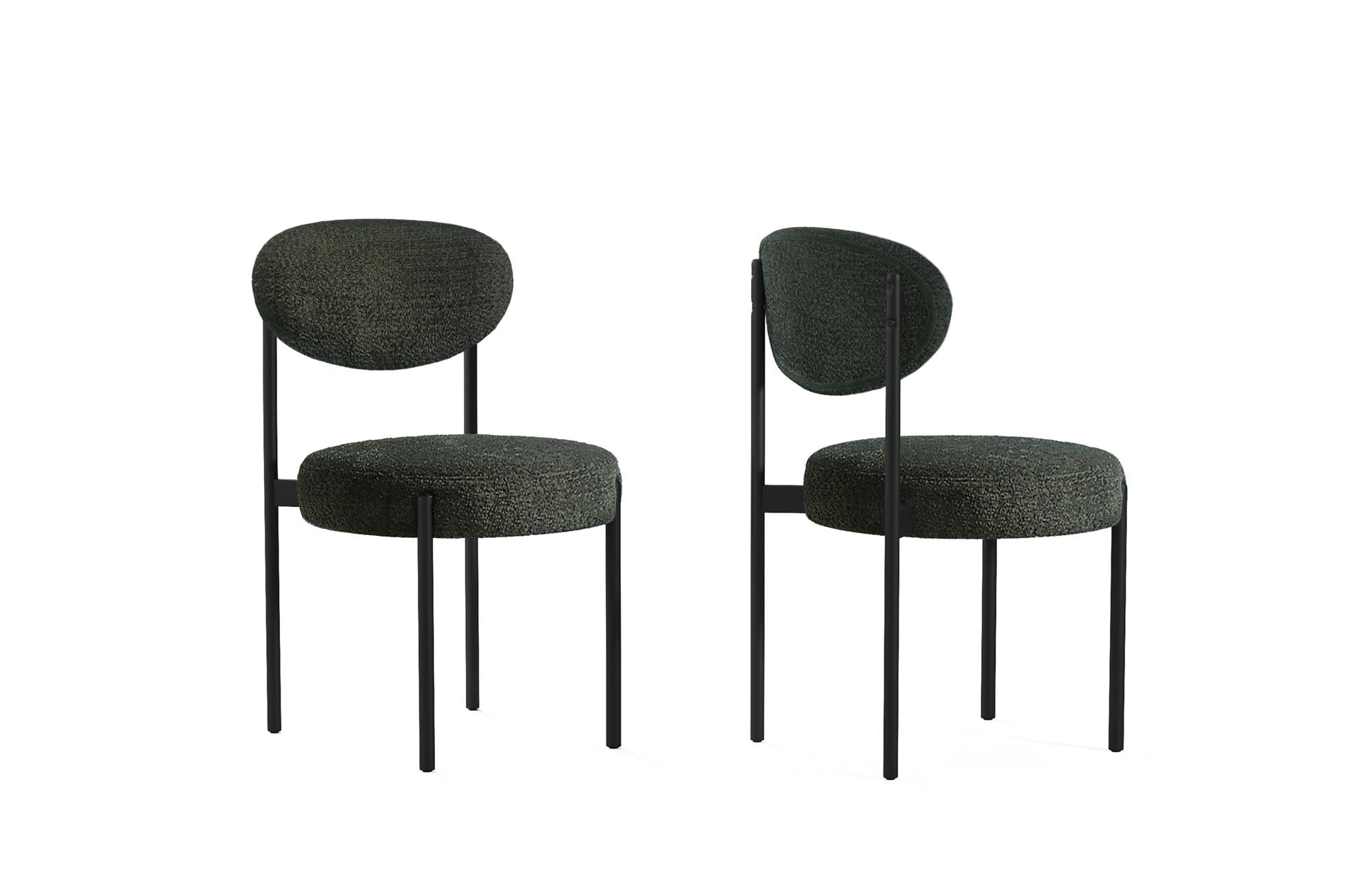 Better Homes & Gardens Boucle Dining Chairs, Olive, 2 Pack - Image 10