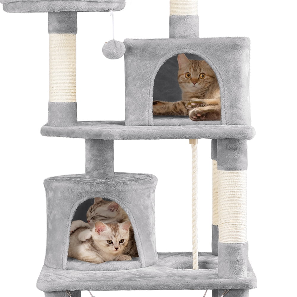 Renwick 62.2-in Cat Tree & Condo Scratching Post Tower, Light Gray - Image 4