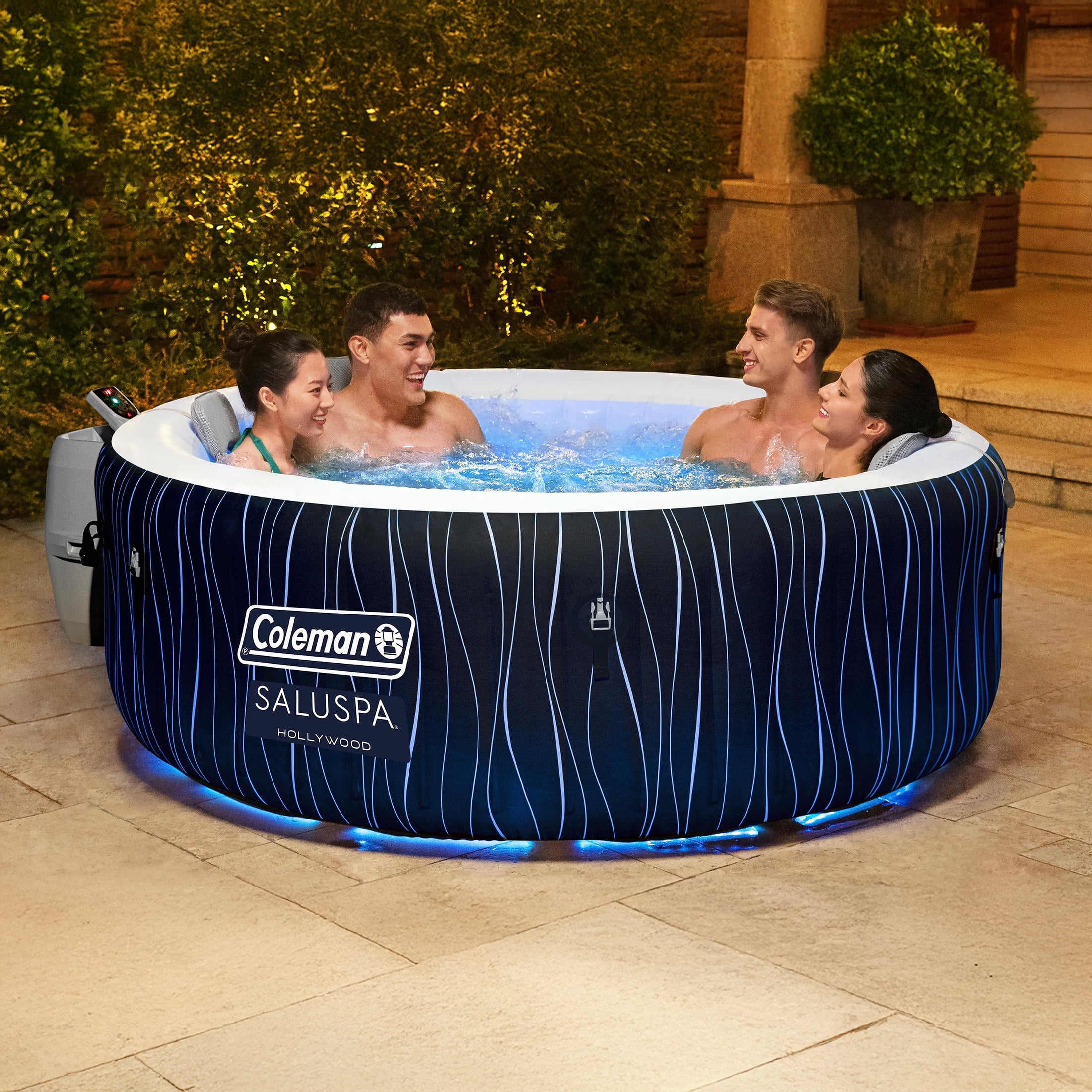 Coleman SaluSpa Hollywood Luxe AirJet Round Inflatable Hot Tub with LED Lights 4-6 Person with Pump #P08411 - Image 3