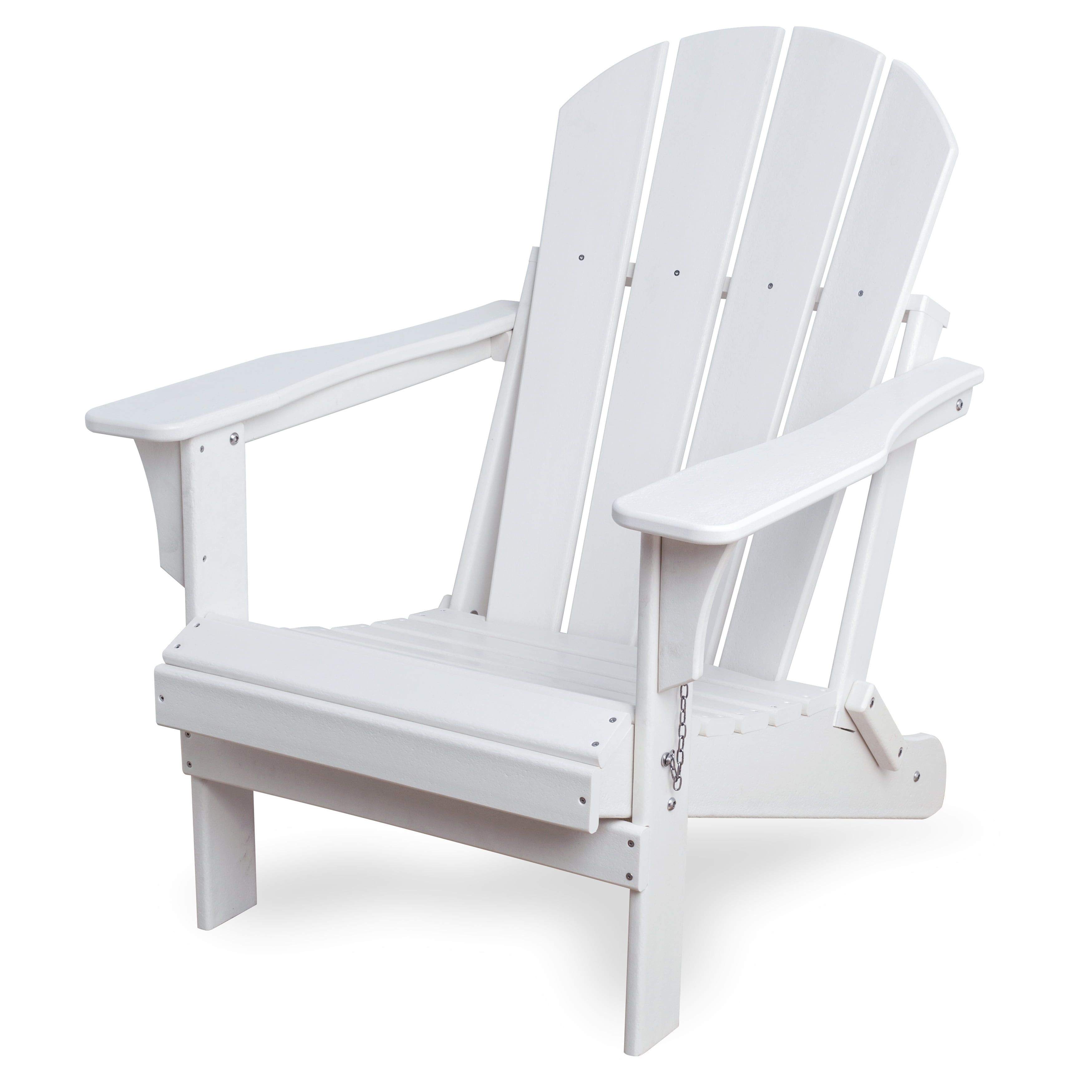Braxton Folding Plastic Adirondack Chair, White - Image 8