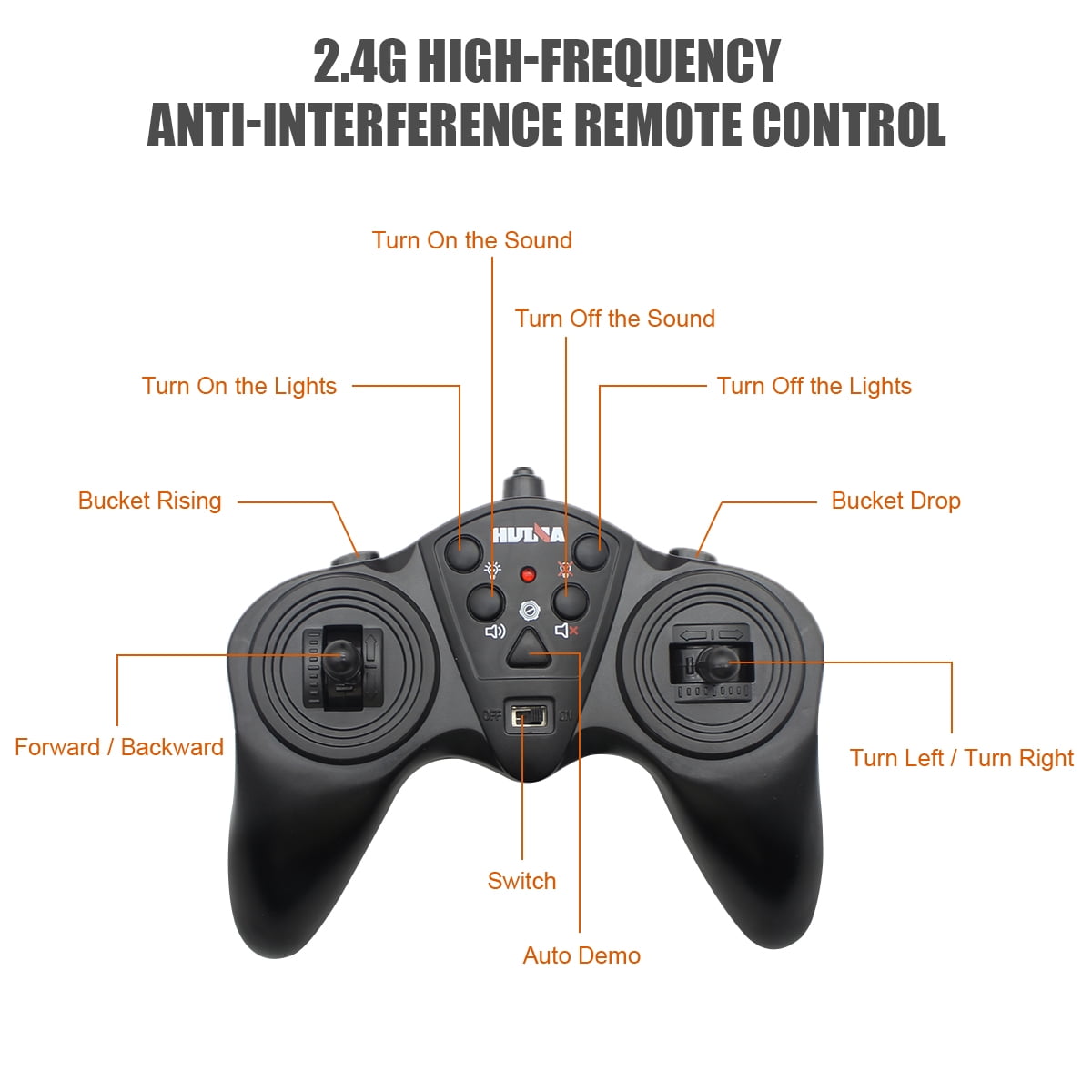 Fisca Hinge Joint Remote Control Dump Truck Toys, 6 Channel RC Construction Vehicles with Lights and Sound - Image 2