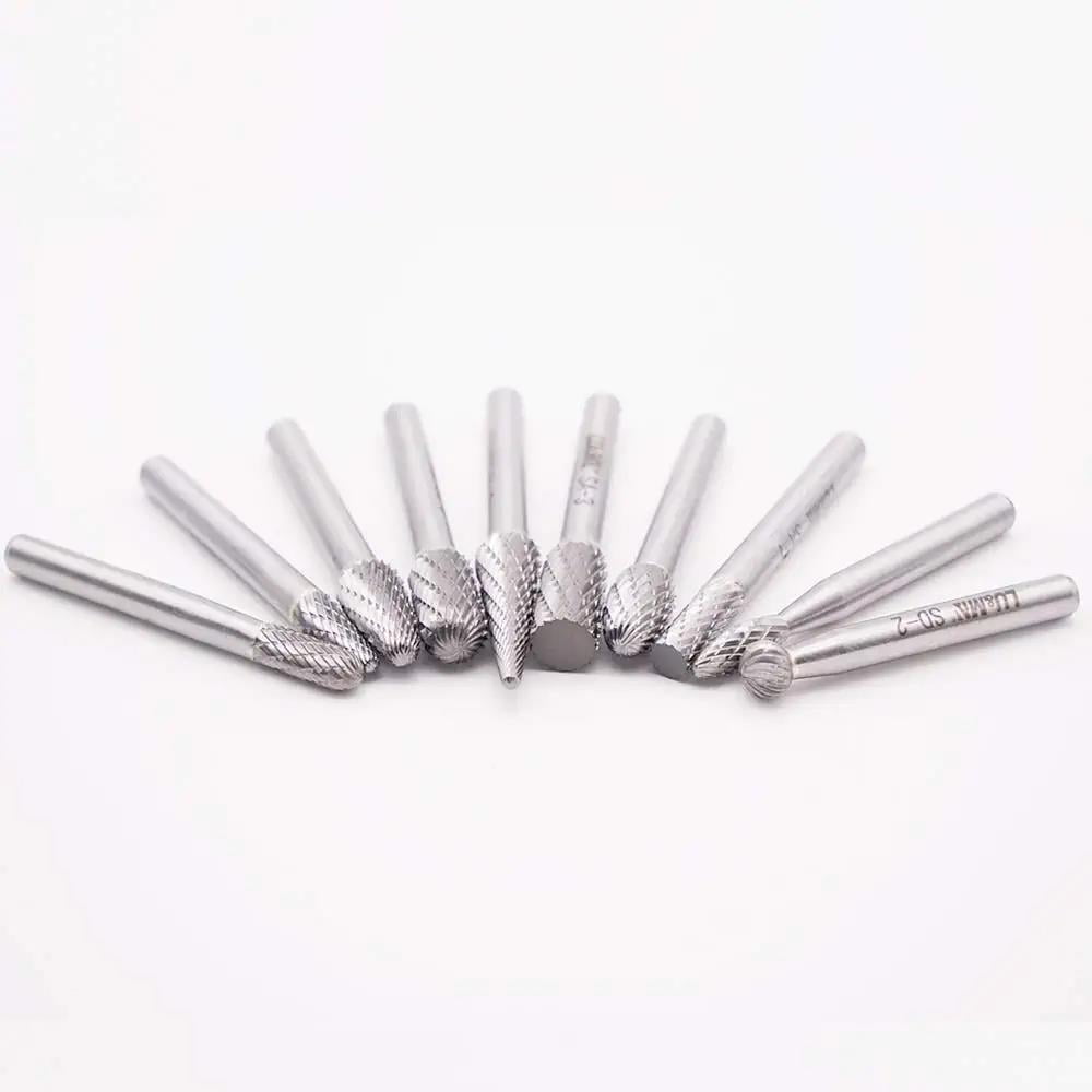 Double Cut Solid Carbide Rotary Burr Set 1/4" Shank - Image 2